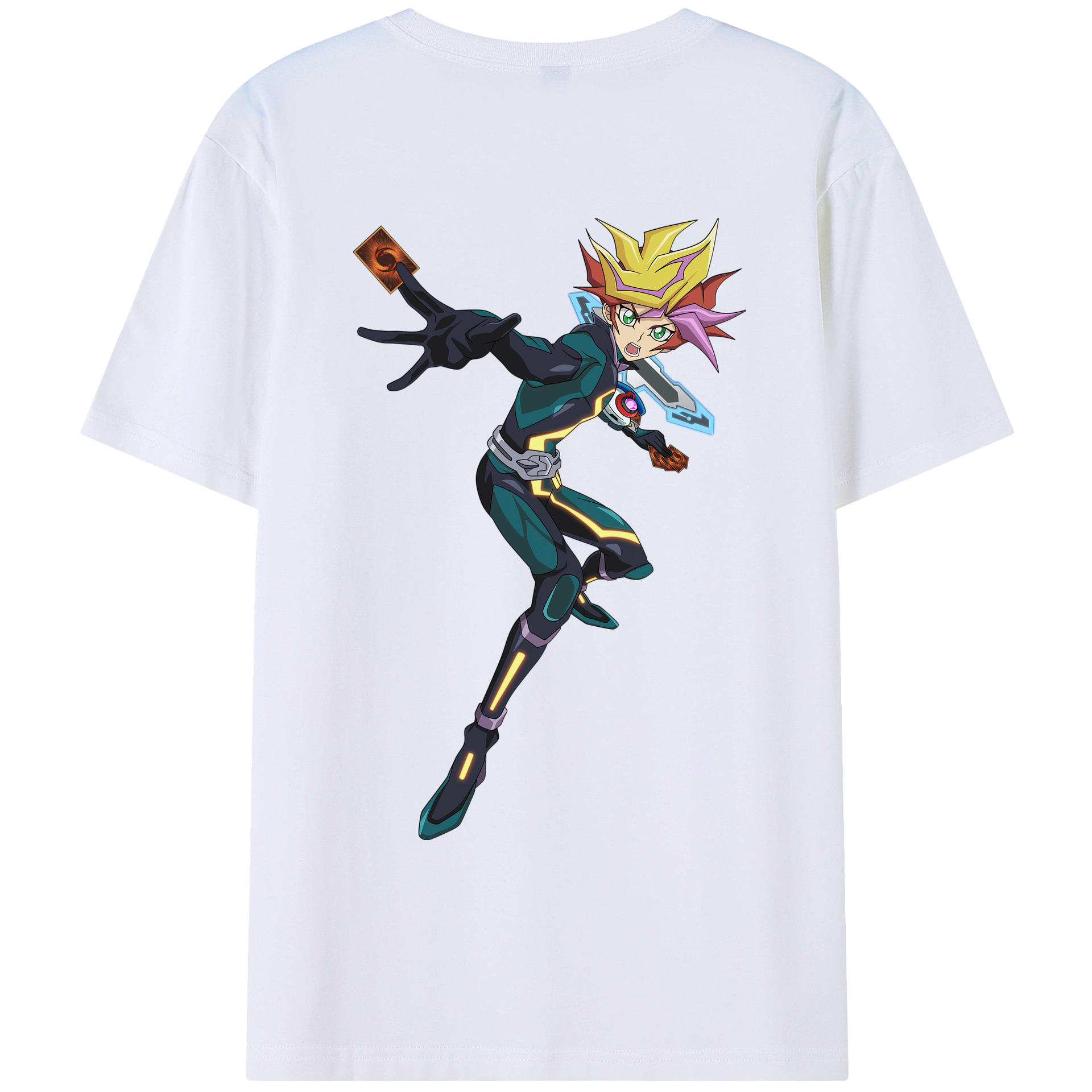 （画像用） 遊☆戯☆王 Yu-Gi-Oh! 綿100％ メンズ半袖Tシャツ（バックプリント） 通気性