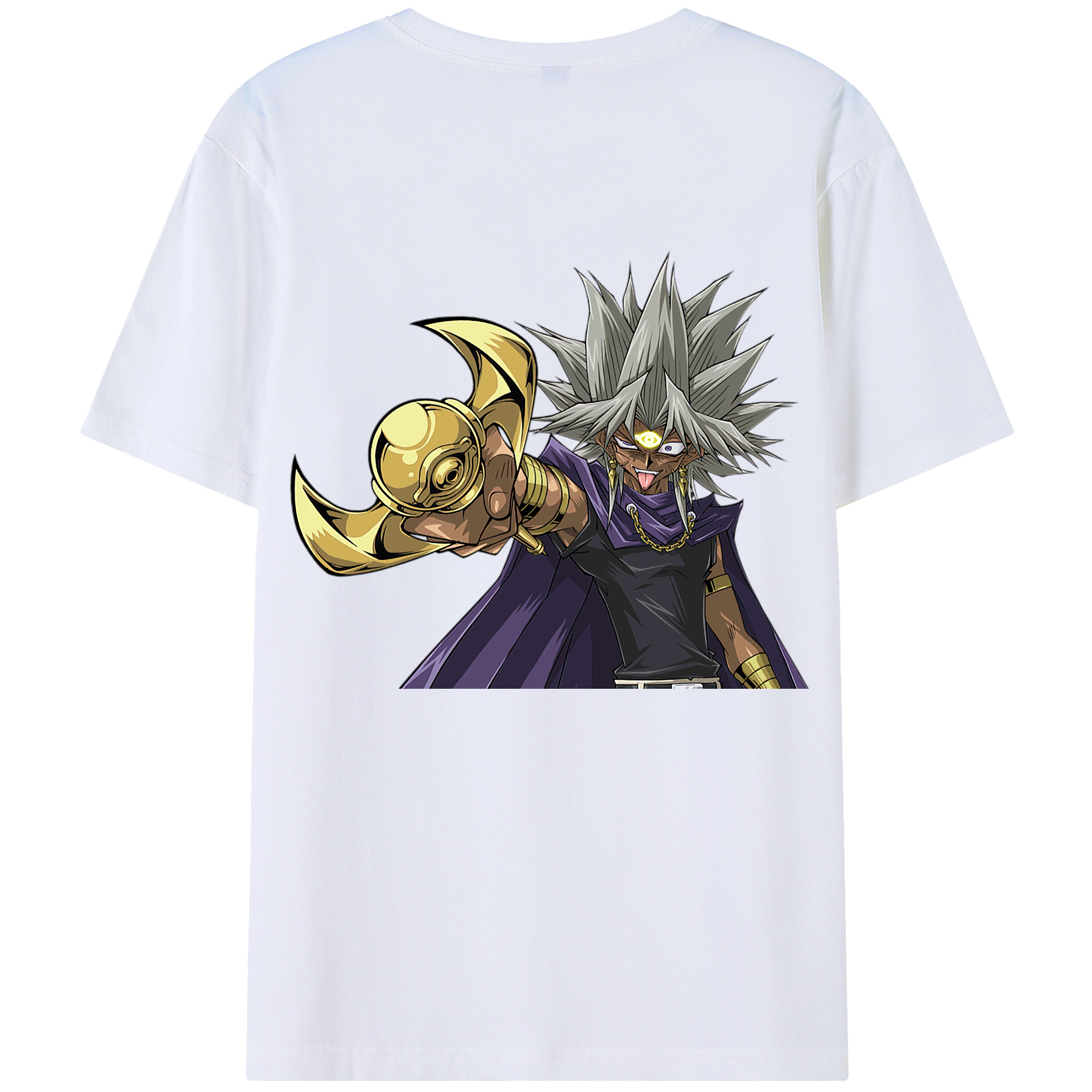 （画像用） 遊☆戯☆王 Yu-Gi-Oh! 綿100％ メンズ半袖Tシャツ（バックプリント） 通気性