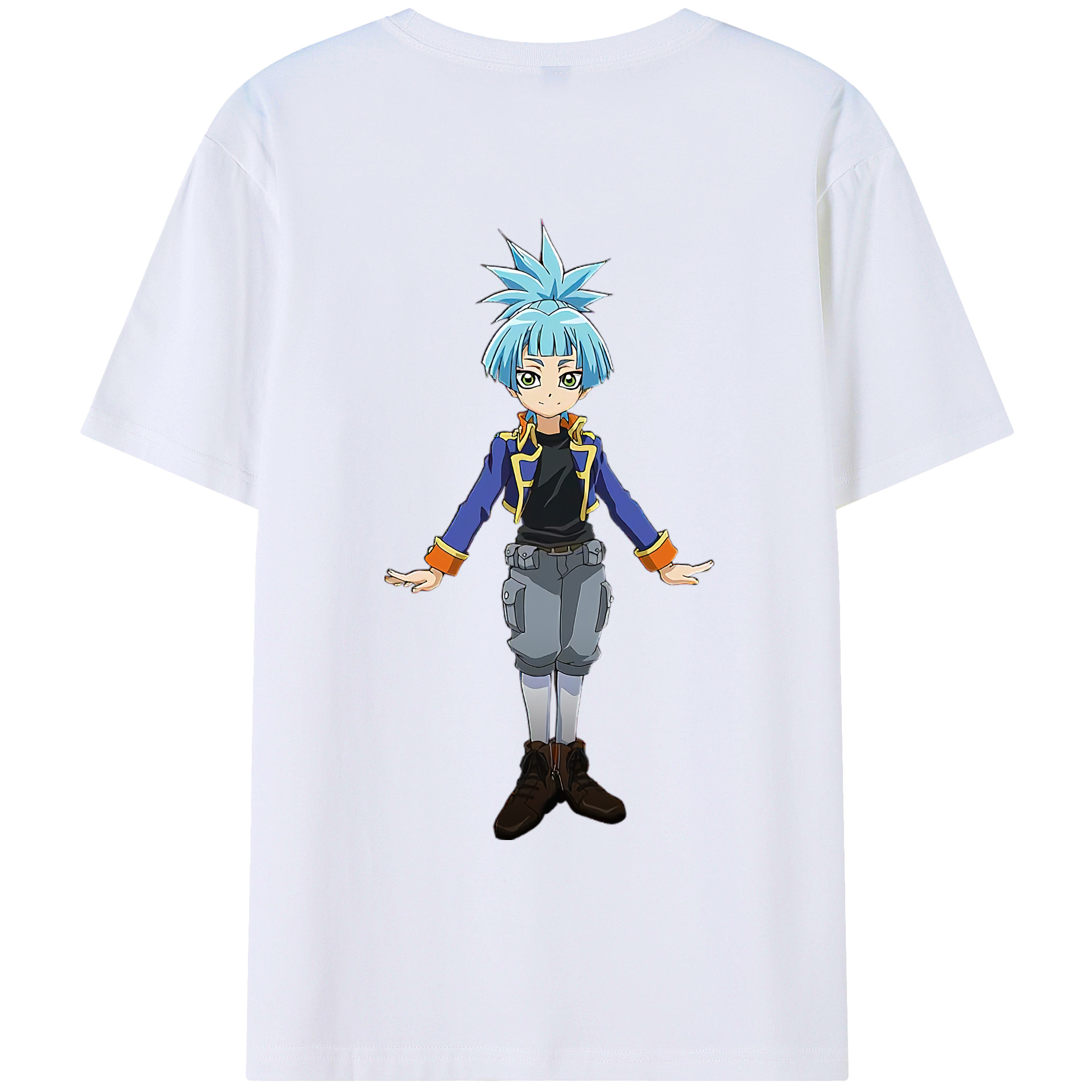 （画像用） 遊☆戯☆王 Yu-Gi-Oh! 綿100％ メンズ半袖Tシャツ（バックプリント） 通気性