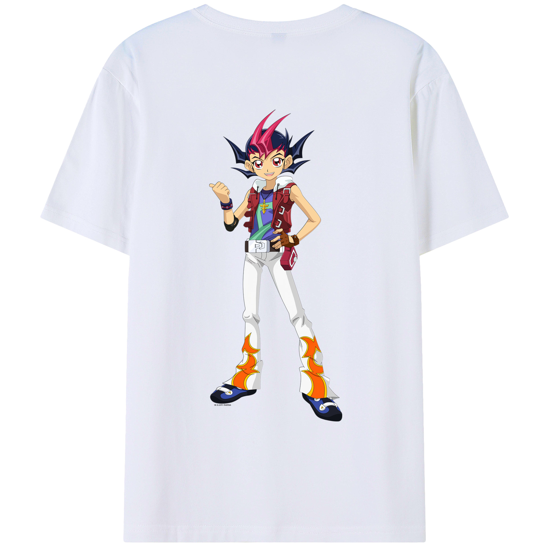 （画像用） 遊☆戯☆王 Yu-Gi-Oh! 綿100％ メンズ半袖Tシャツ（バックプリント） 通気性