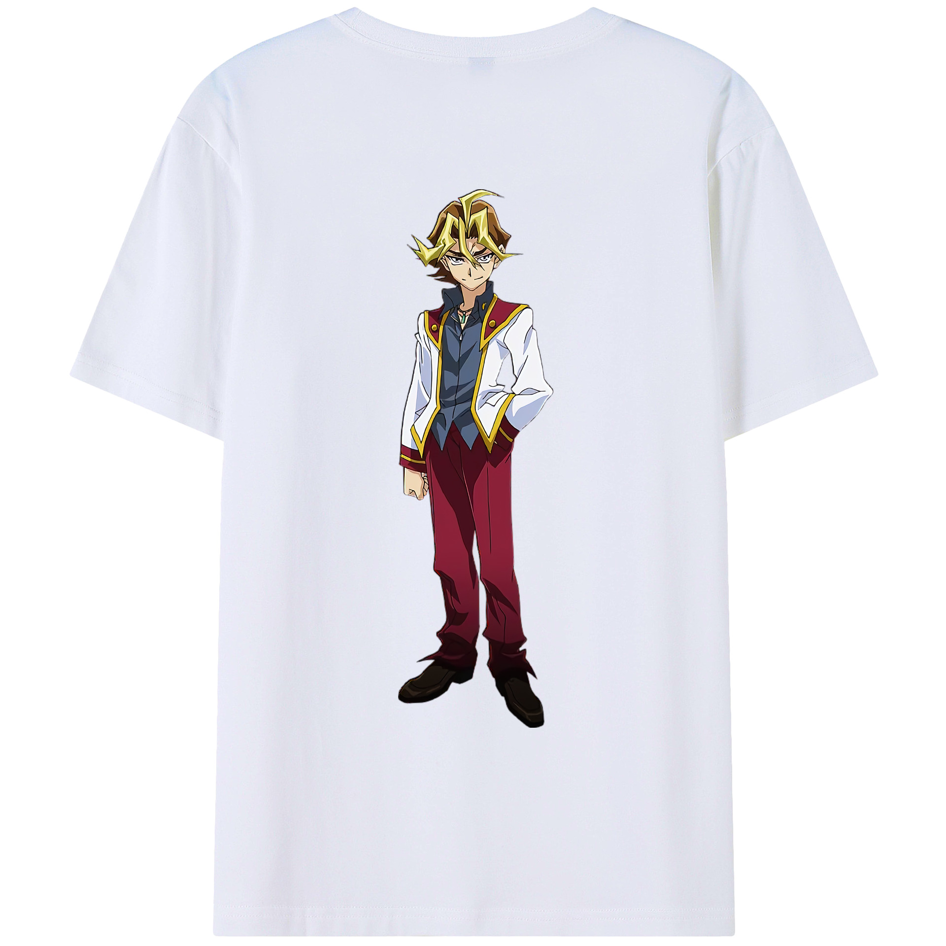 （画像用） 遊☆戯☆王 Yu-Gi-Oh! 綿100％ メンズ半袖Tシャツ（バックプリント） 通気性