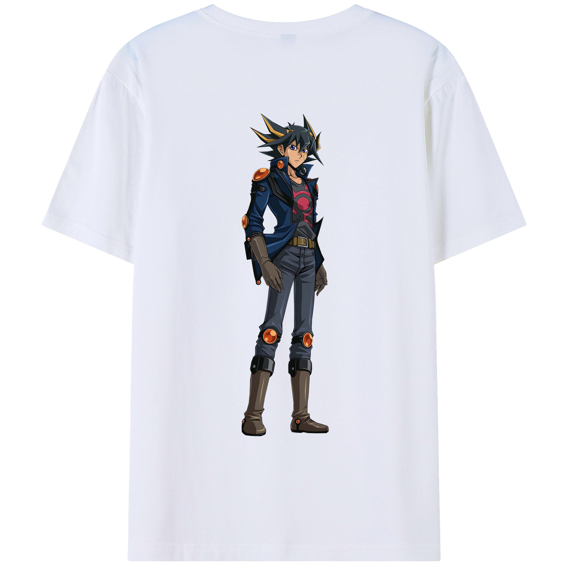 （画像用） 遊☆戯☆王 Yu-Gi-Oh! 綿100％ メンズ半袖Tシャツ（バックプリント） 通気性