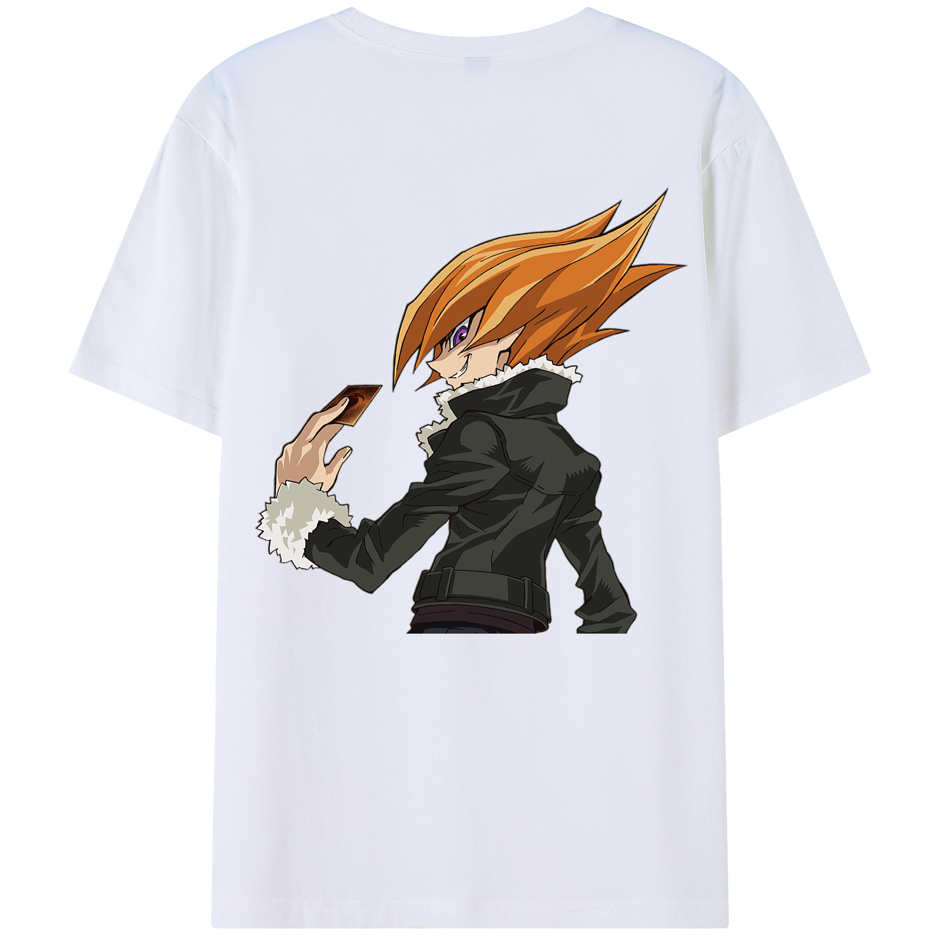 （画像用） 遊☆戯☆王 Yu-Gi-Oh! 綿100％ メンズ半袖Tシャツ（バックプリント） 通気性