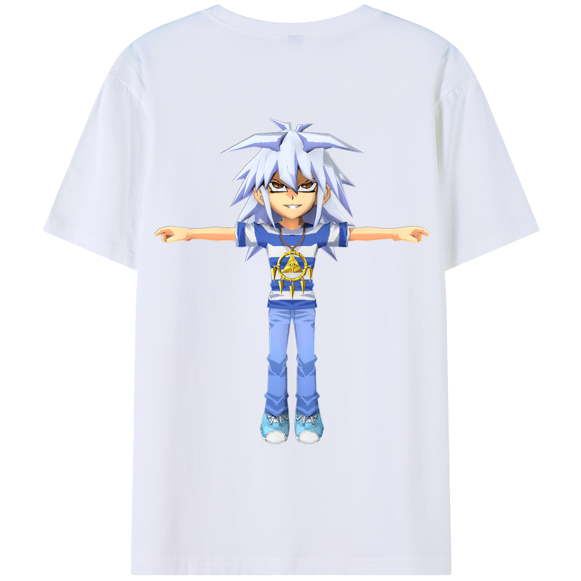 （画像用） 遊☆戯☆王 Yu-Gi-Oh! 綿100％ メンズ半袖Tシャツ（バックプリント） 通気性