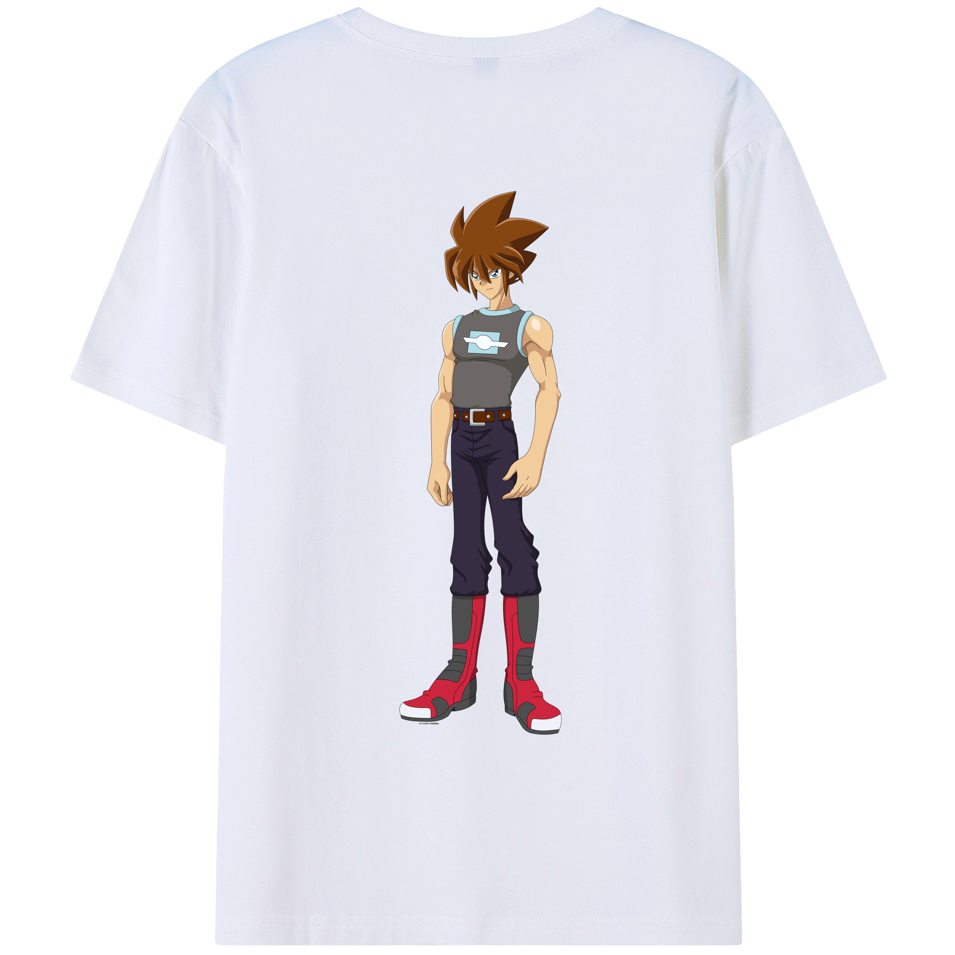 （画像用） 遊☆戯☆王 Yu-Gi-Oh! 綿100％ メンズ半袖Tシャツ（バックプリント） 通気性