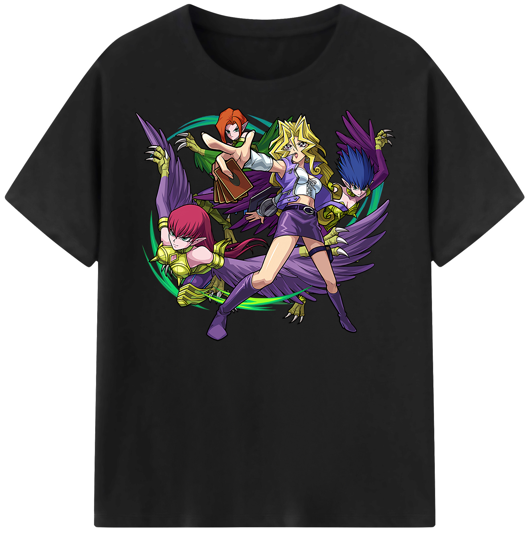 （画像用） 遊☆戯☆王 Yu-Gi-Oh! レディースカジュアルプリントTシャツ（綿100％）