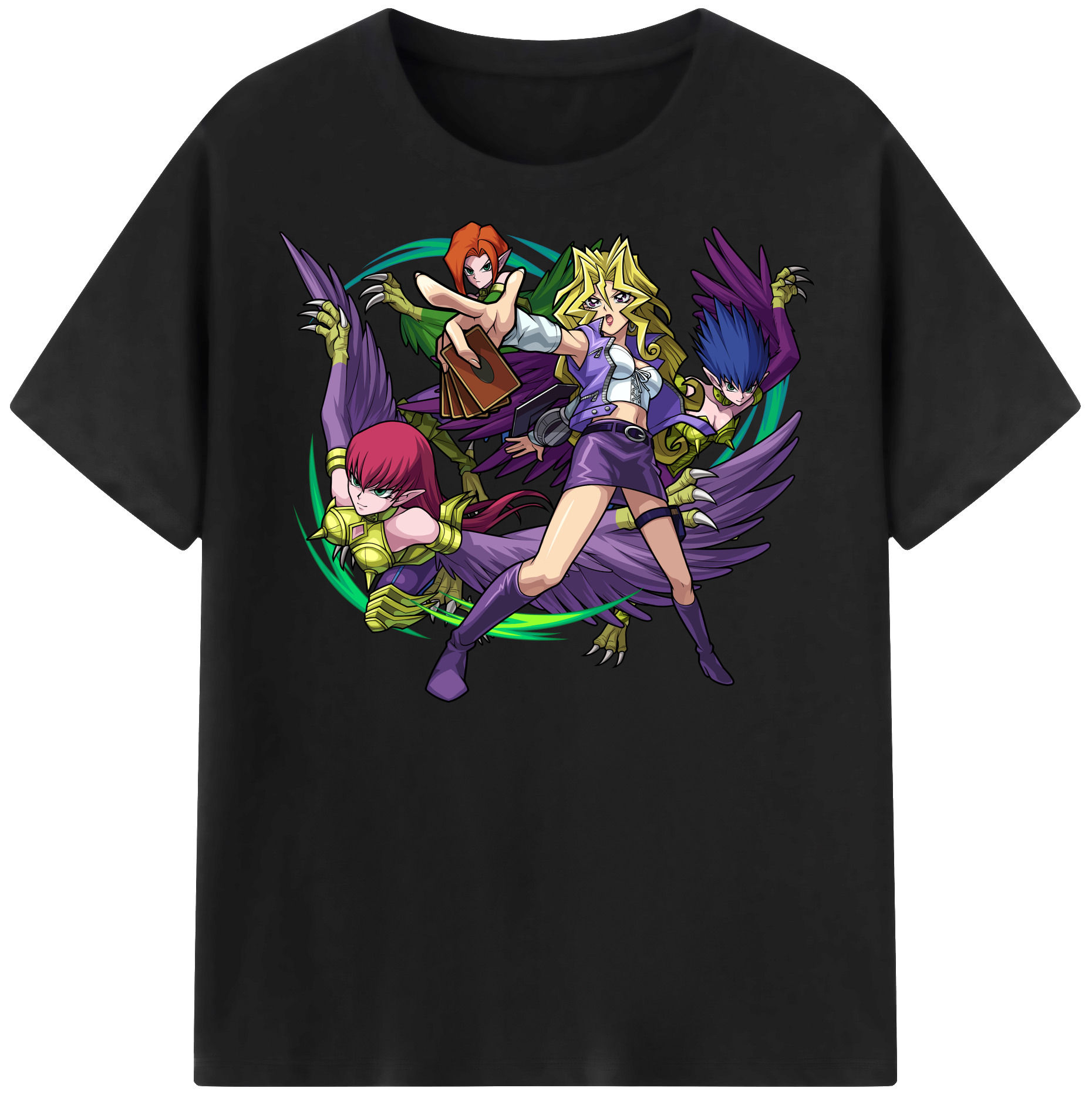 （画像用） 遊☆戯☆王 Yu-Gi-Oh! レディースカジュアルプリントTシャツ（綿100％）