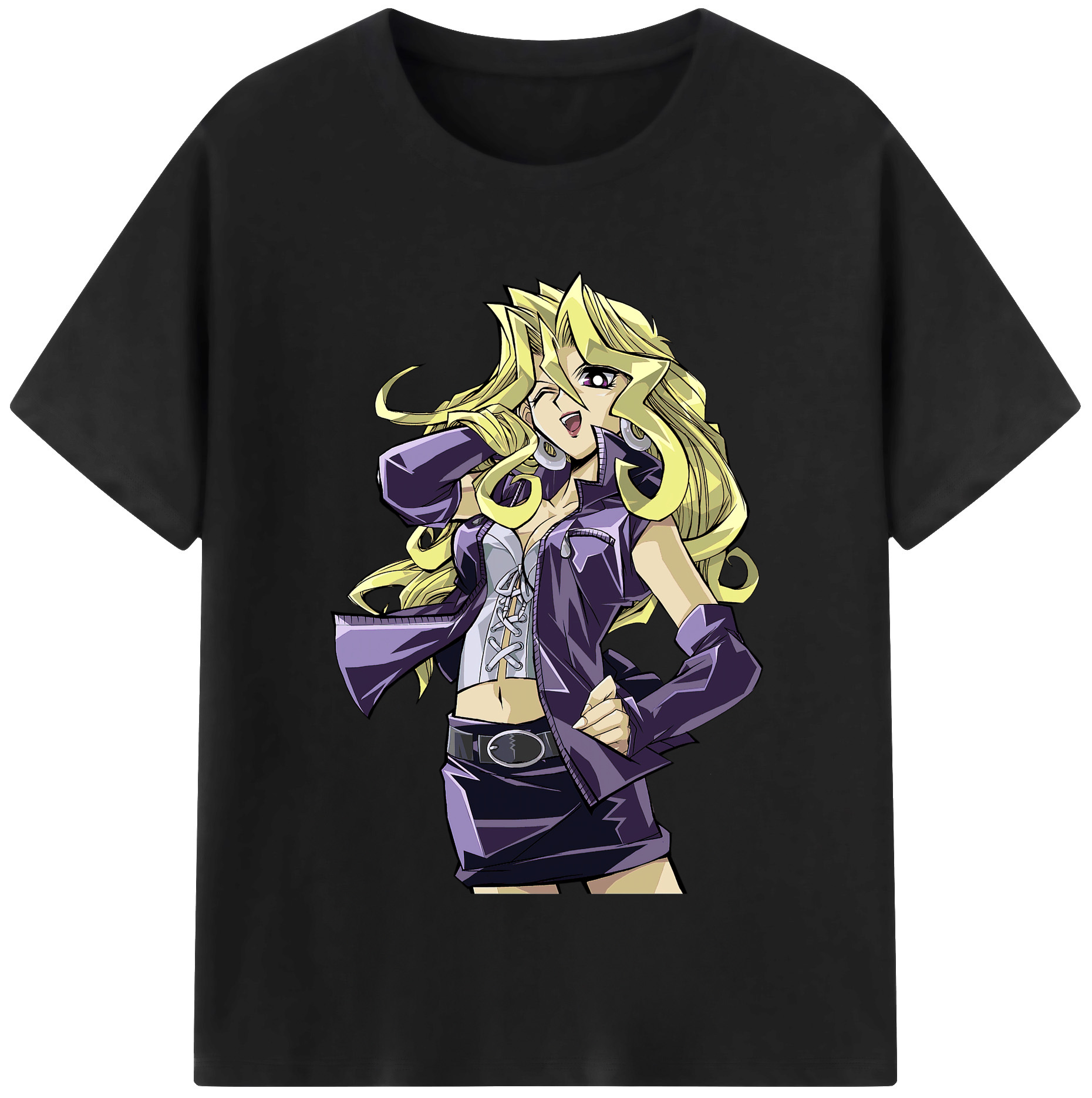 （画像用） 遊☆戯☆王 Yu-Gi-Oh! レディースカジュアルプリントTシャツ（綿100％）