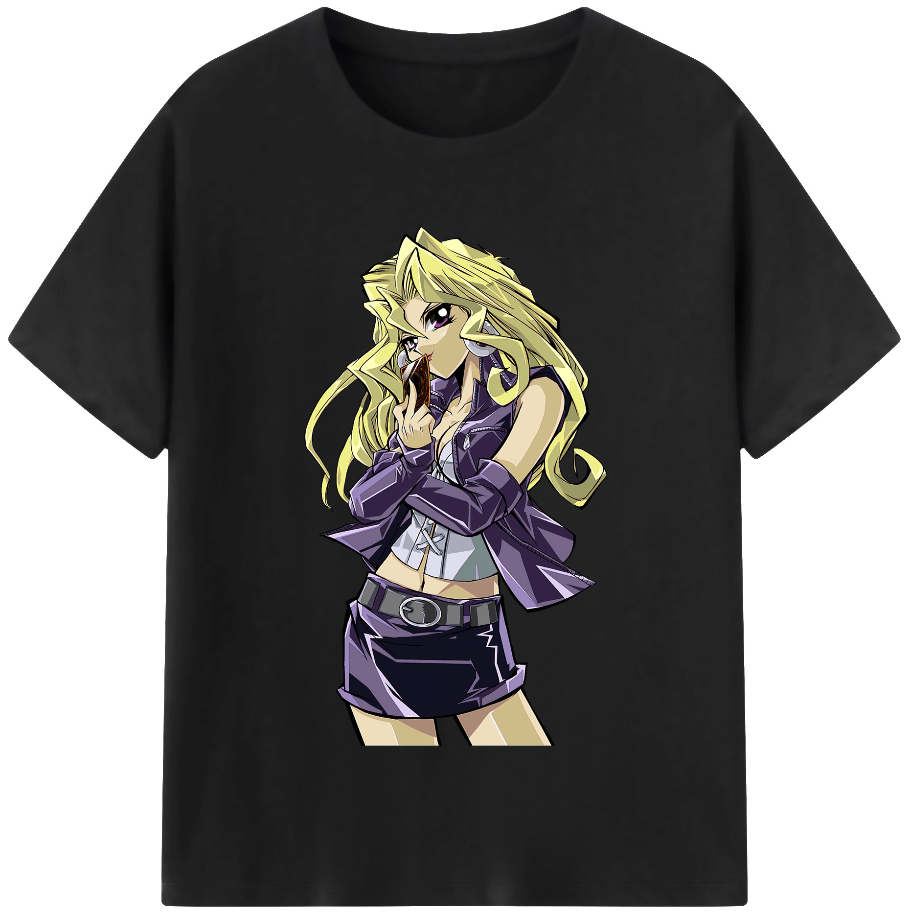 （画像用） 遊☆戯☆王 Yu-Gi-Oh! レディースカジュアルプリントTシャツ（綿100％）