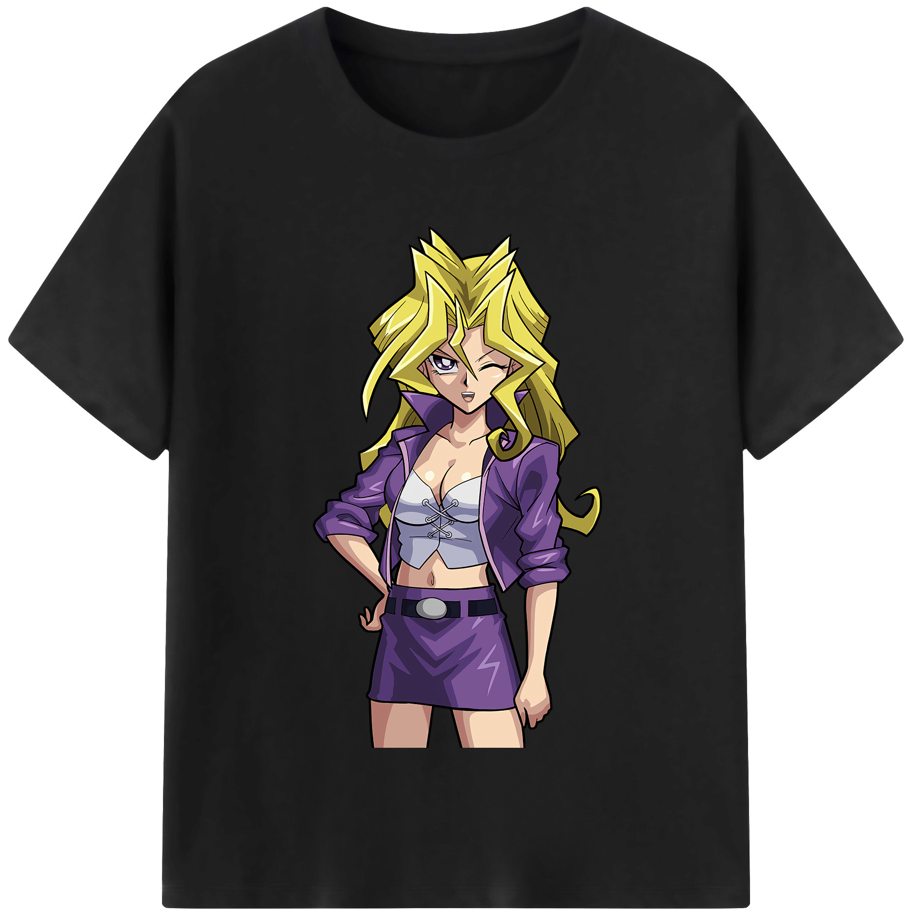 （画像用） 遊☆戯☆王 Yu-Gi-Oh! レディースカジュアルプリントTシャツ（綿100％）