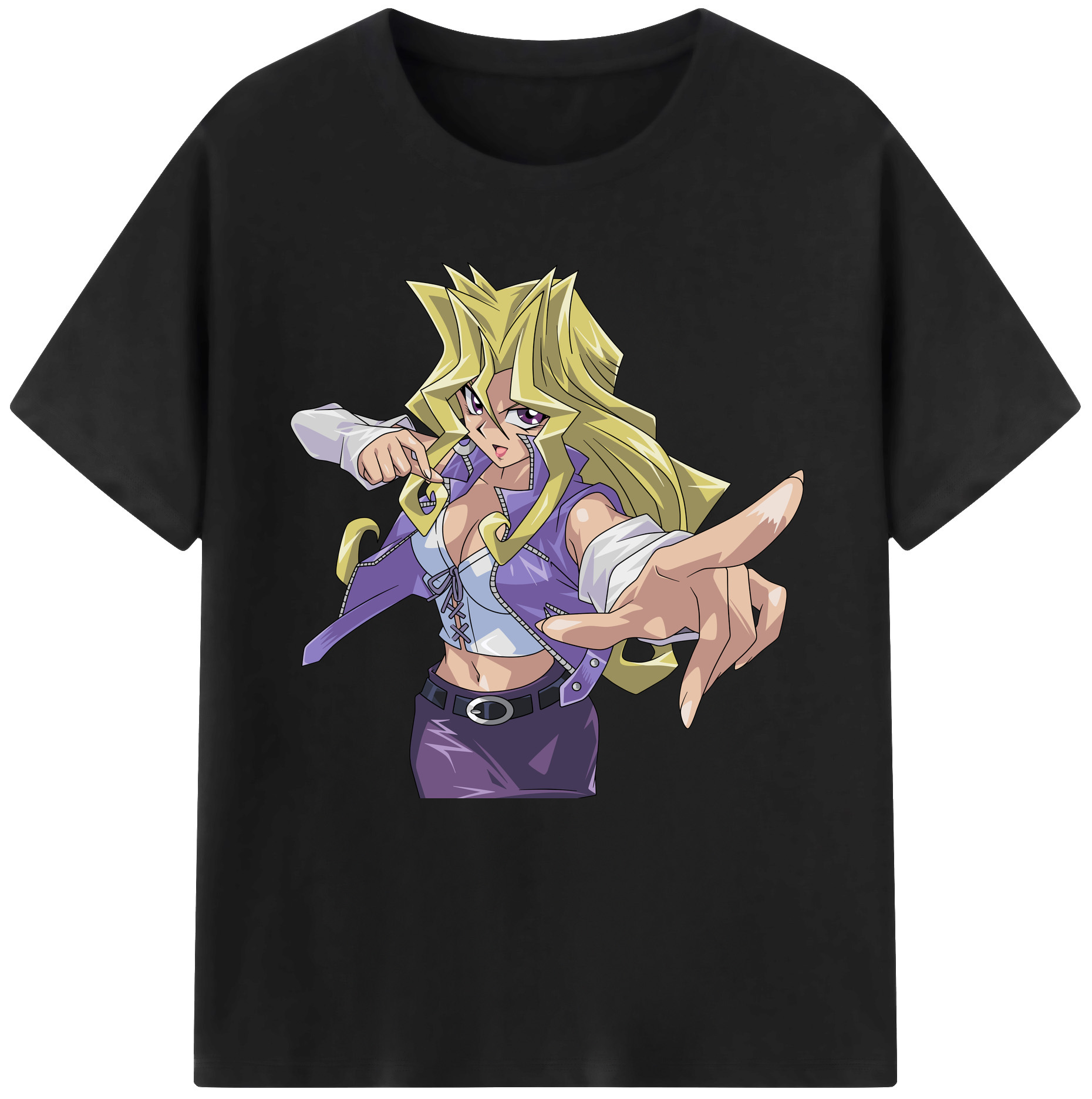 （画像用） 遊☆戯☆王 Yu-Gi-Oh! レディースカジュアルプリントTシャツ（綿100％）