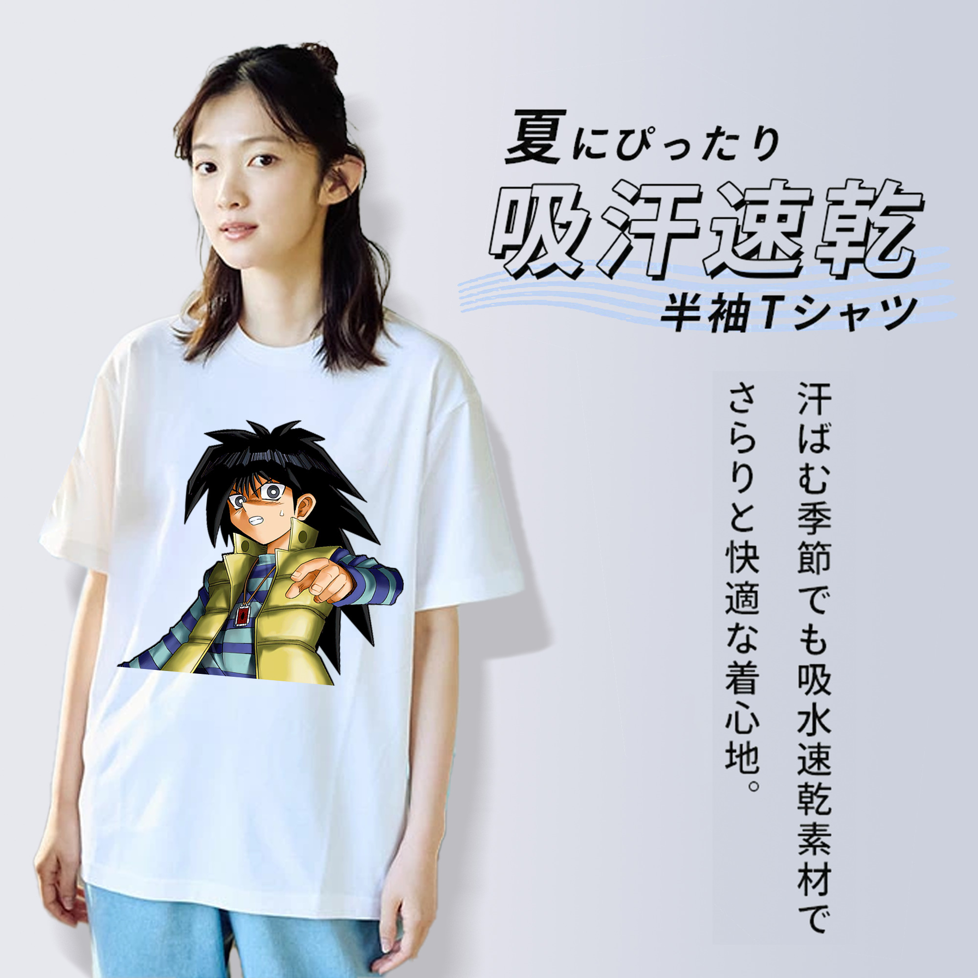 遊☆戯☆王 Yu-Gi-Oh! レディースカジュアルプリントTシャツ（綿100％）