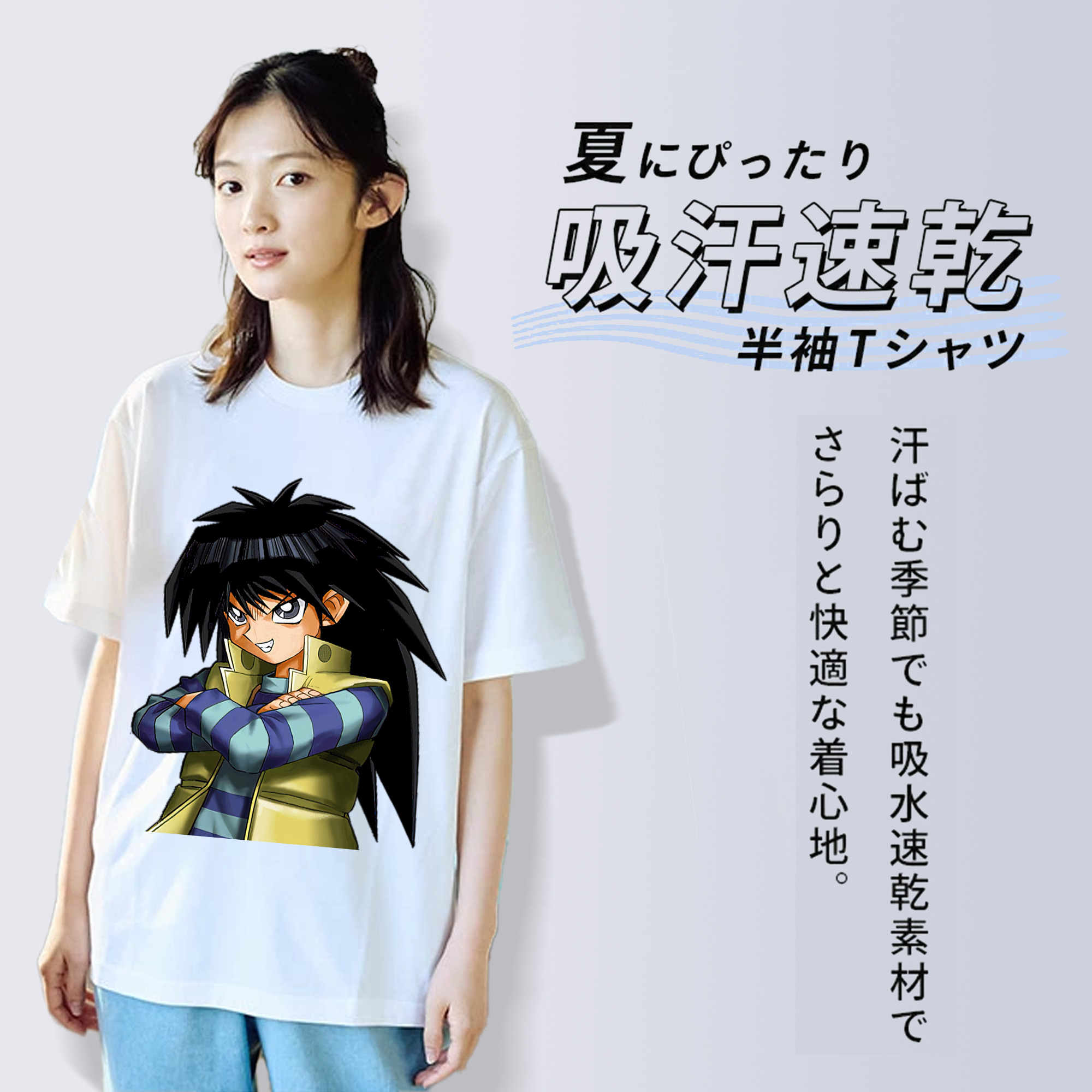 遊☆戯☆王 Yu-Gi-Oh! レディースカジュアルプリントTシャツ（綿100％）