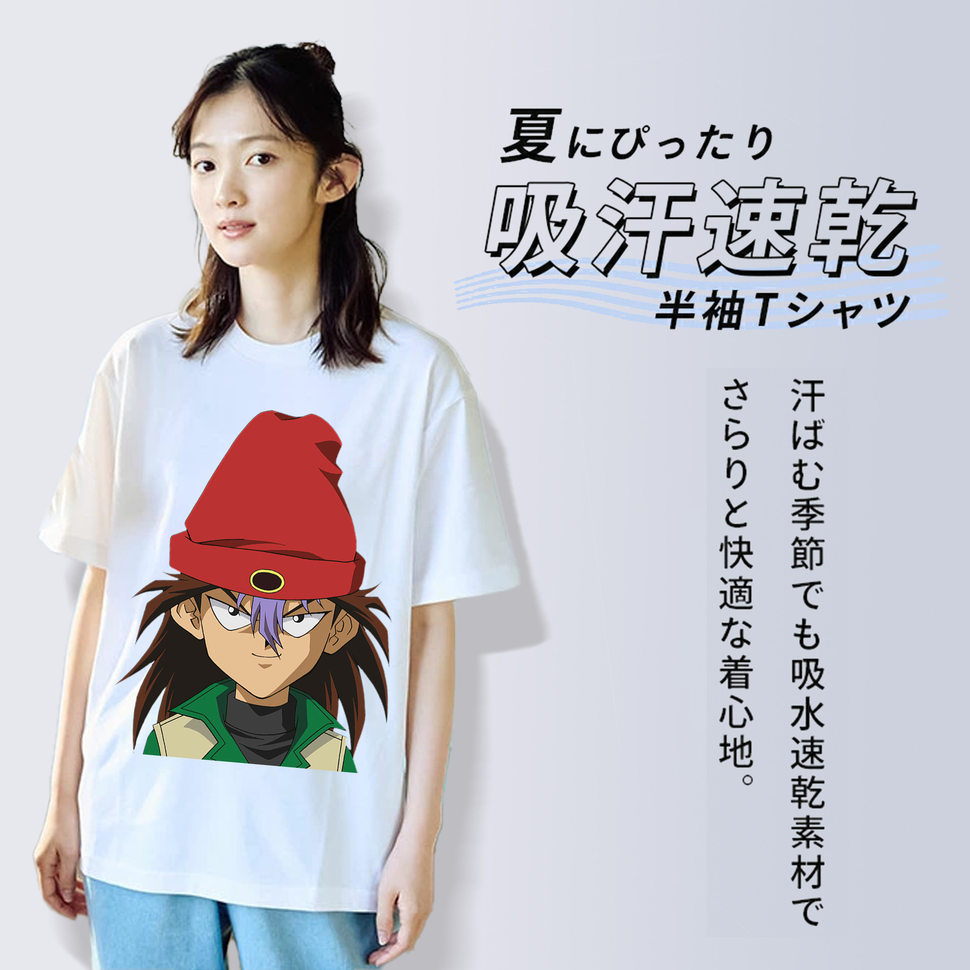 遊☆戯☆王 Yu-Gi-Oh! レディースカジュアルプリントTシャツ（綿100％）