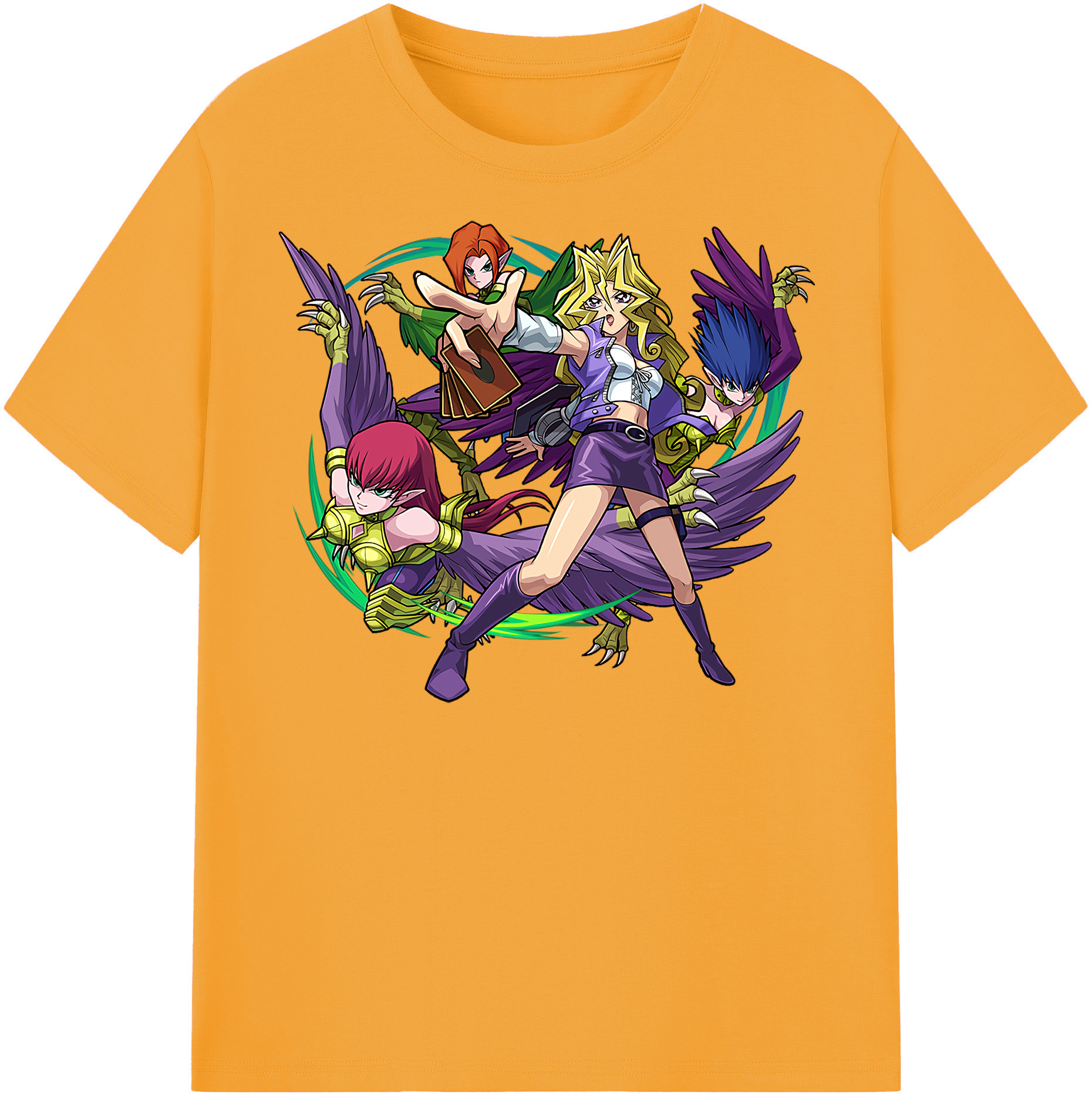 （画像用） 遊☆戯☆王 Yu-Gi-Oh! レディースカジュアルプリントTシャツ（綿100％）