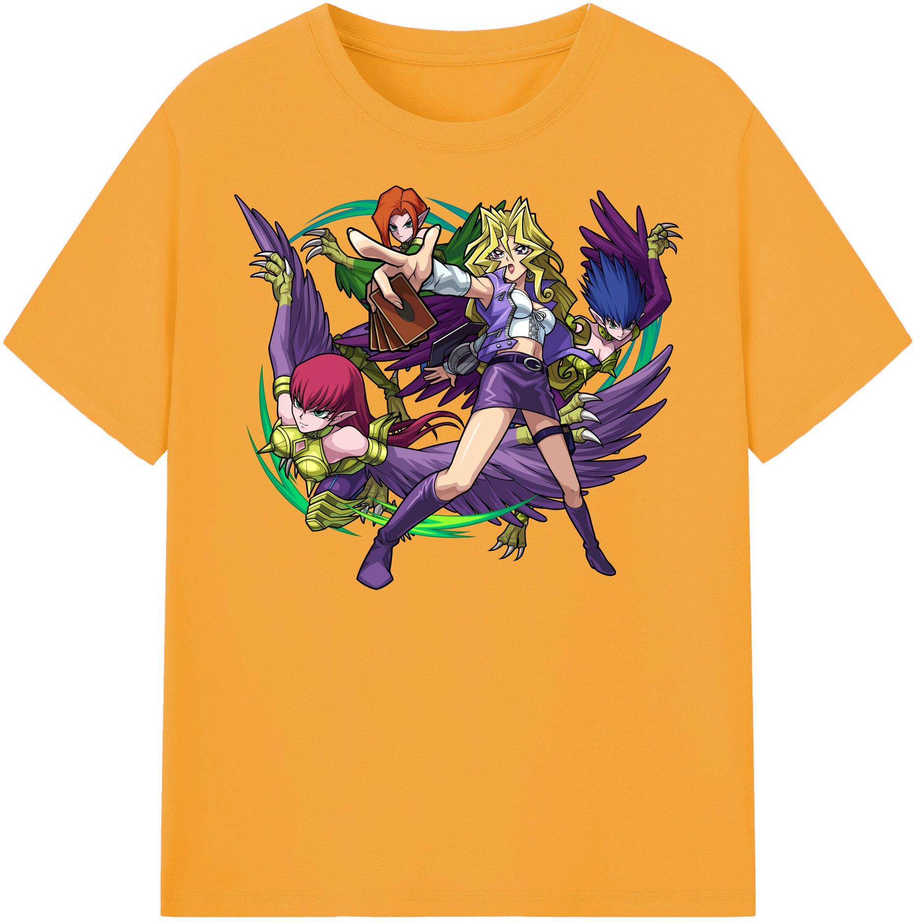 （画像用） 遊☆戯☆王 Yu-Gi-Oh! レディースカジュアルプリントTシャツ（綿100％）