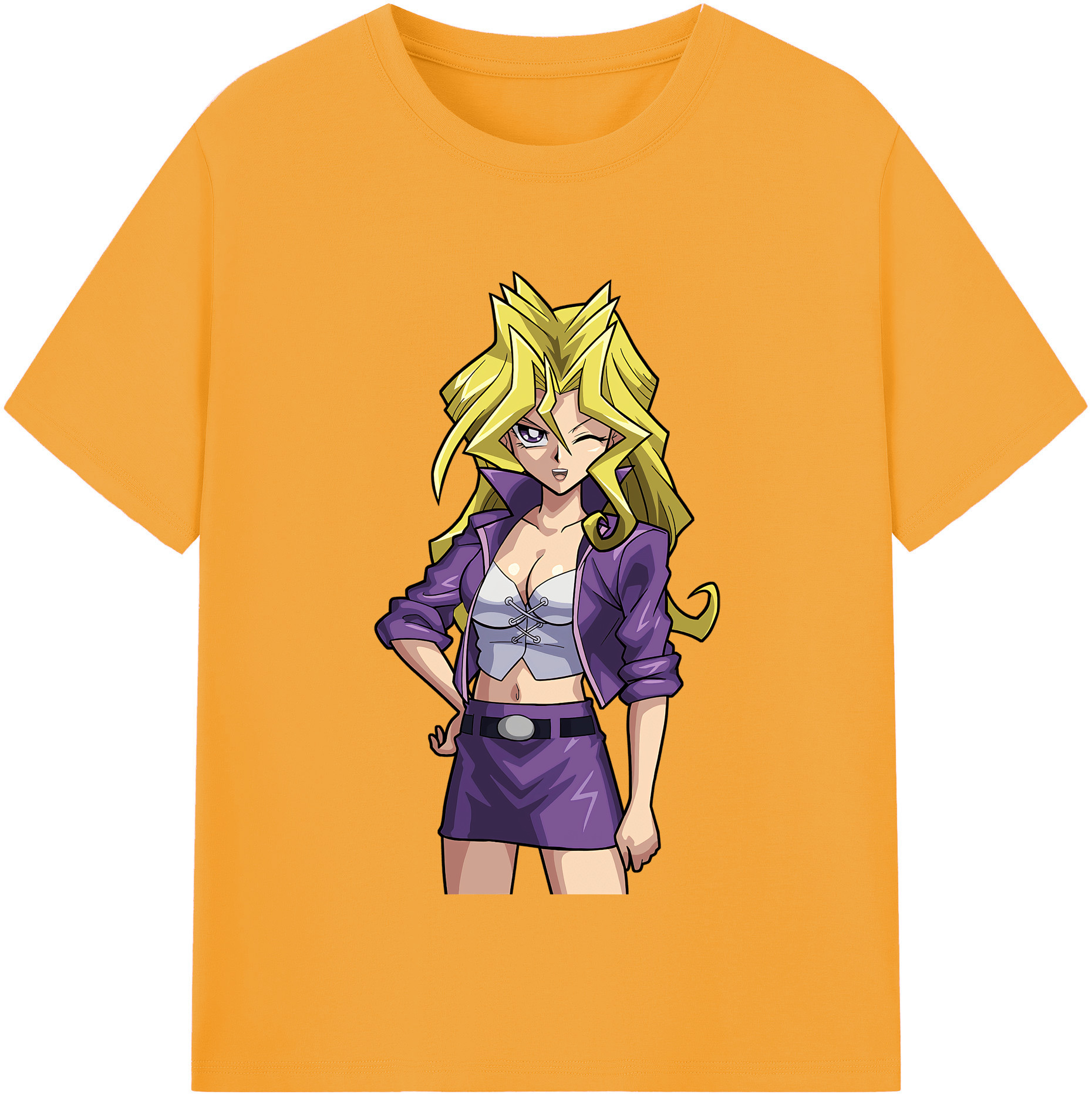 （画像用） 遊☆戯☆王 Yu-Gi-Oh! レディースカジュアルプリントTシャツ（綿100％）