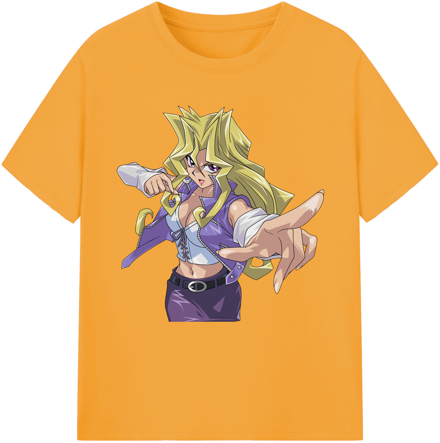 （画像用） 遊☆戯☆王 Yu-Gi-Oh! レディースカジュアルプリントTシャツ（綿100％）