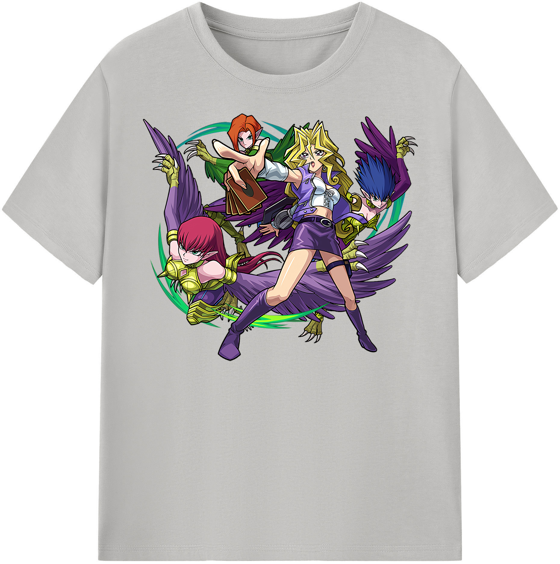 （画像用） 遊☆戯☆王 Yu-Gi-Oh! レディースカジュアルプリントTシャツ（綿100％）