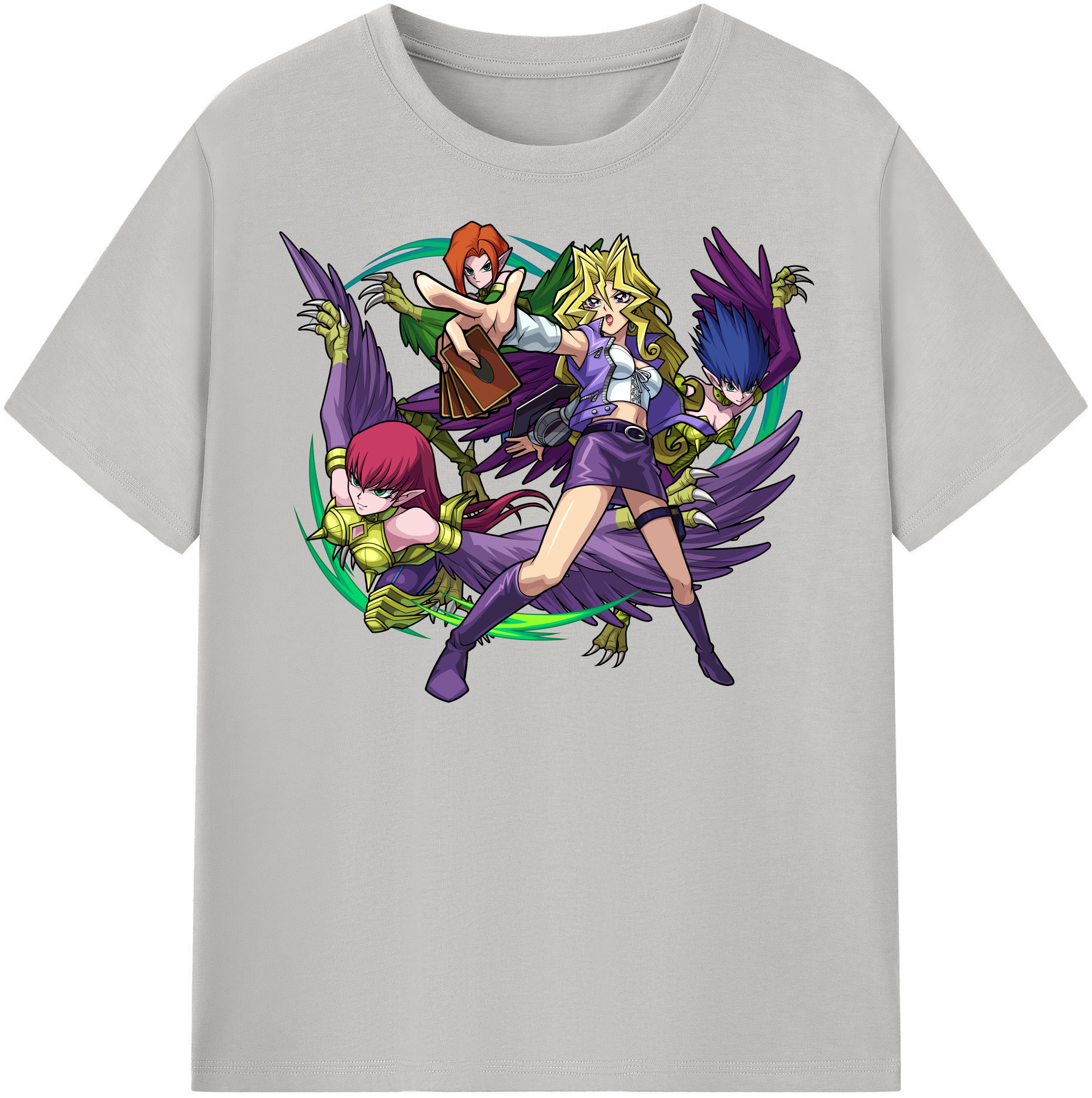（画像用） 遊☆戯☆王 Yu-Gi-Oh! レディースカジュアルプリントTシャツ（綿100％）