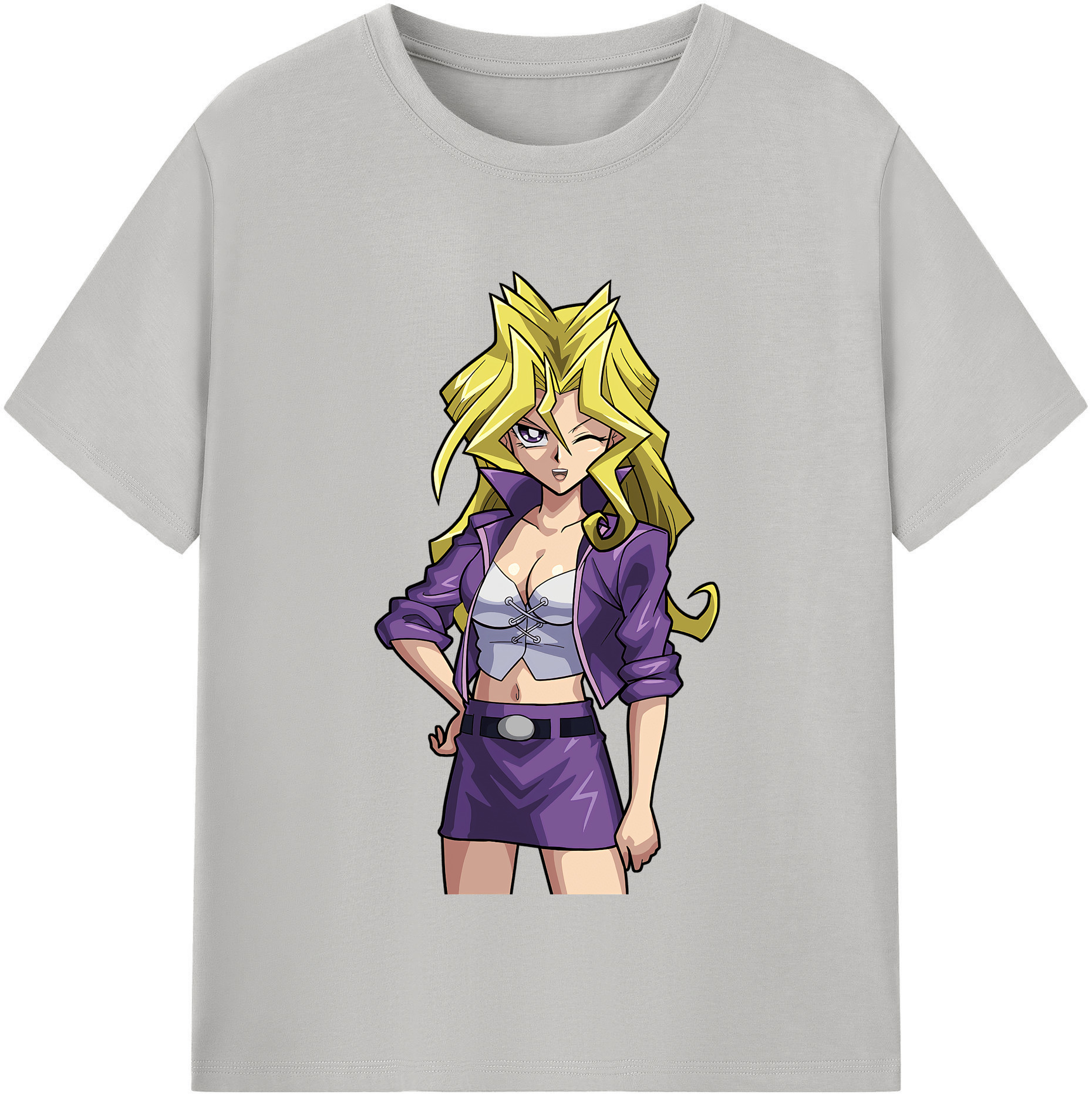 （画像用） 遊☆戯☆王 Yu-Gi-Oh! レディースカジュアルプリントTシャツ（綿100％）