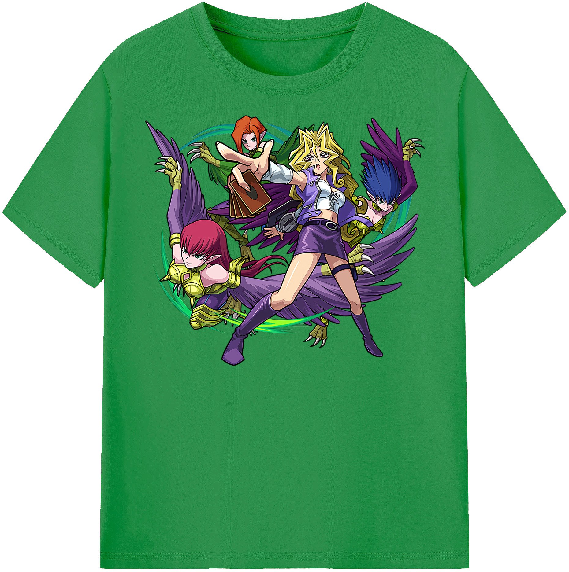 （画像用） 遊☆戯☆王 Yu-Gi-Oh! レディースカジュアルプリントTシャツ（綿100％）