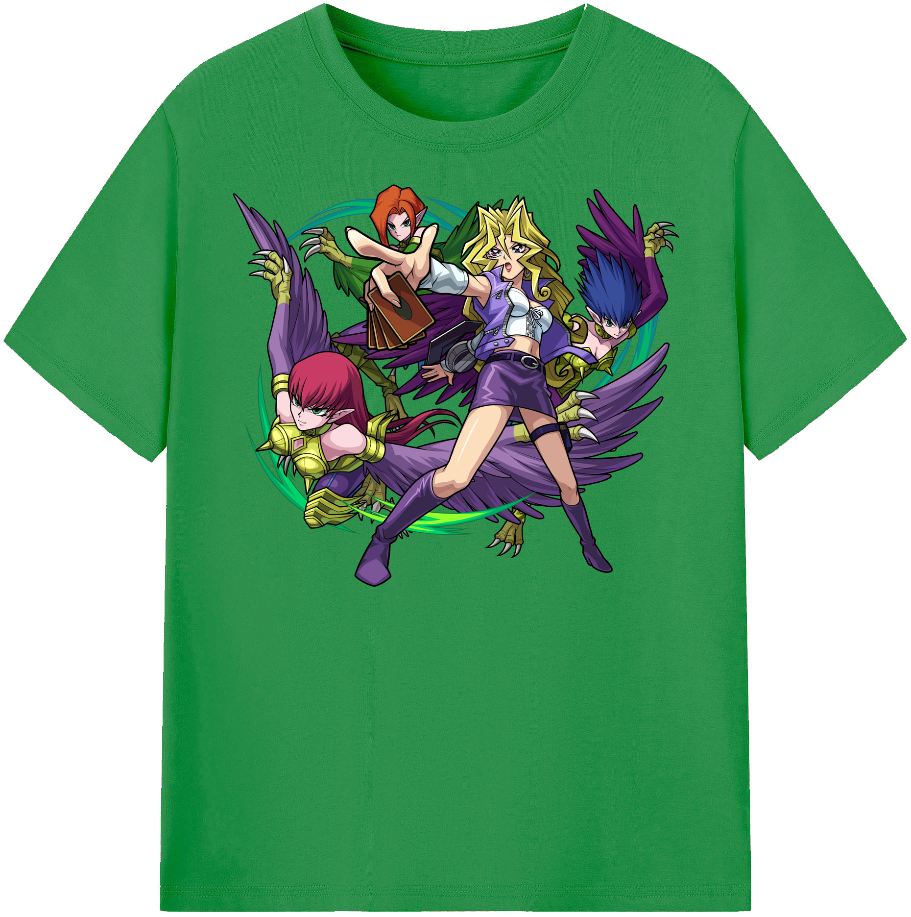 （画像用） 遊☆戯☆王 Yu-Gi-Oh! レディースカジュアルプリントTシャツ（綿100％）