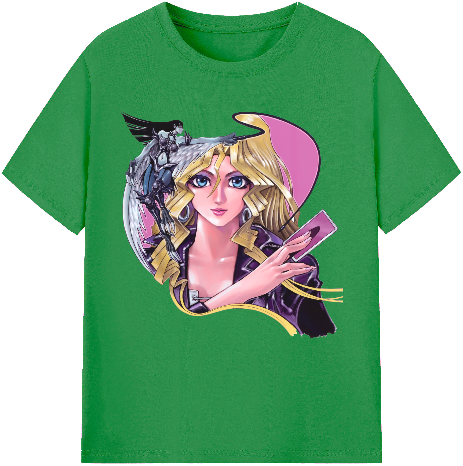 （画像用） 遊☆戯☆王 Yu-Gi-Oh! レディースカジュアルプリントTシャツ（綿100％）
