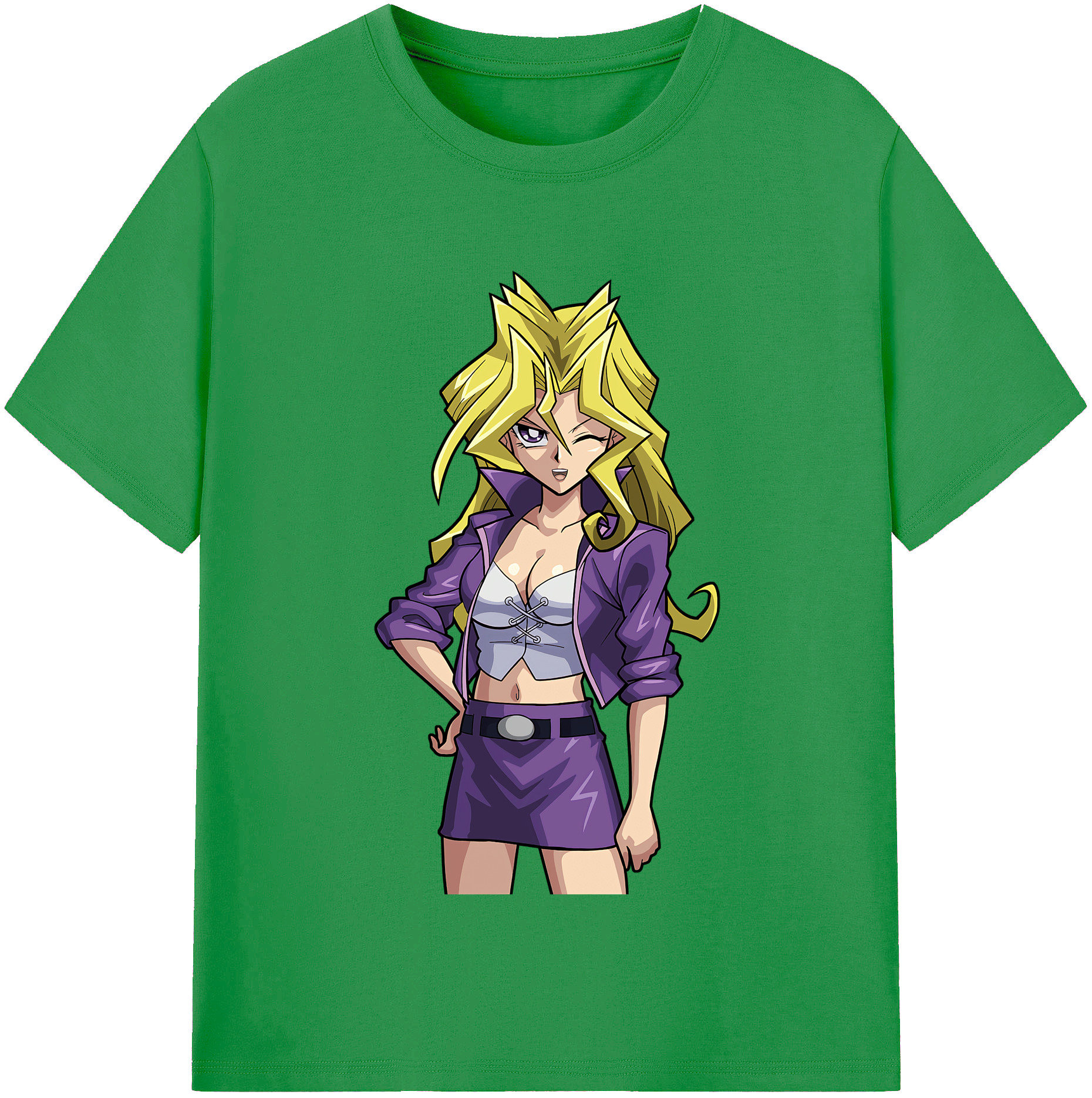 （画像用） 遊☆戯☆王 Yu-Gi-Oh! レディースカジュアルプリントTシャツ（綿100％）
