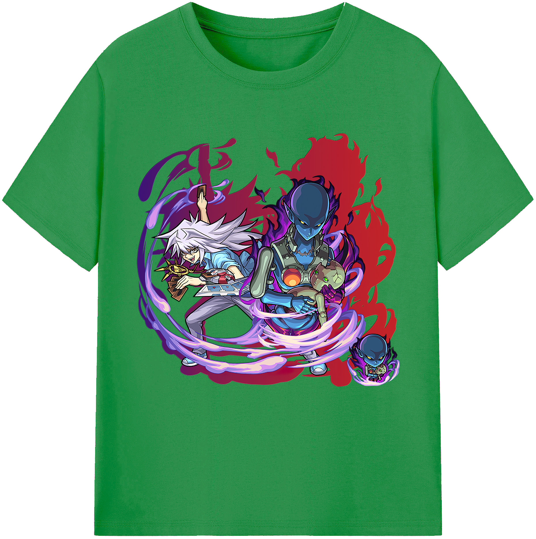 （画像用） 遊☆戯☆王 Yu-Gi-Oh! レディースカジュアルプリントTシャツ（綿100％）