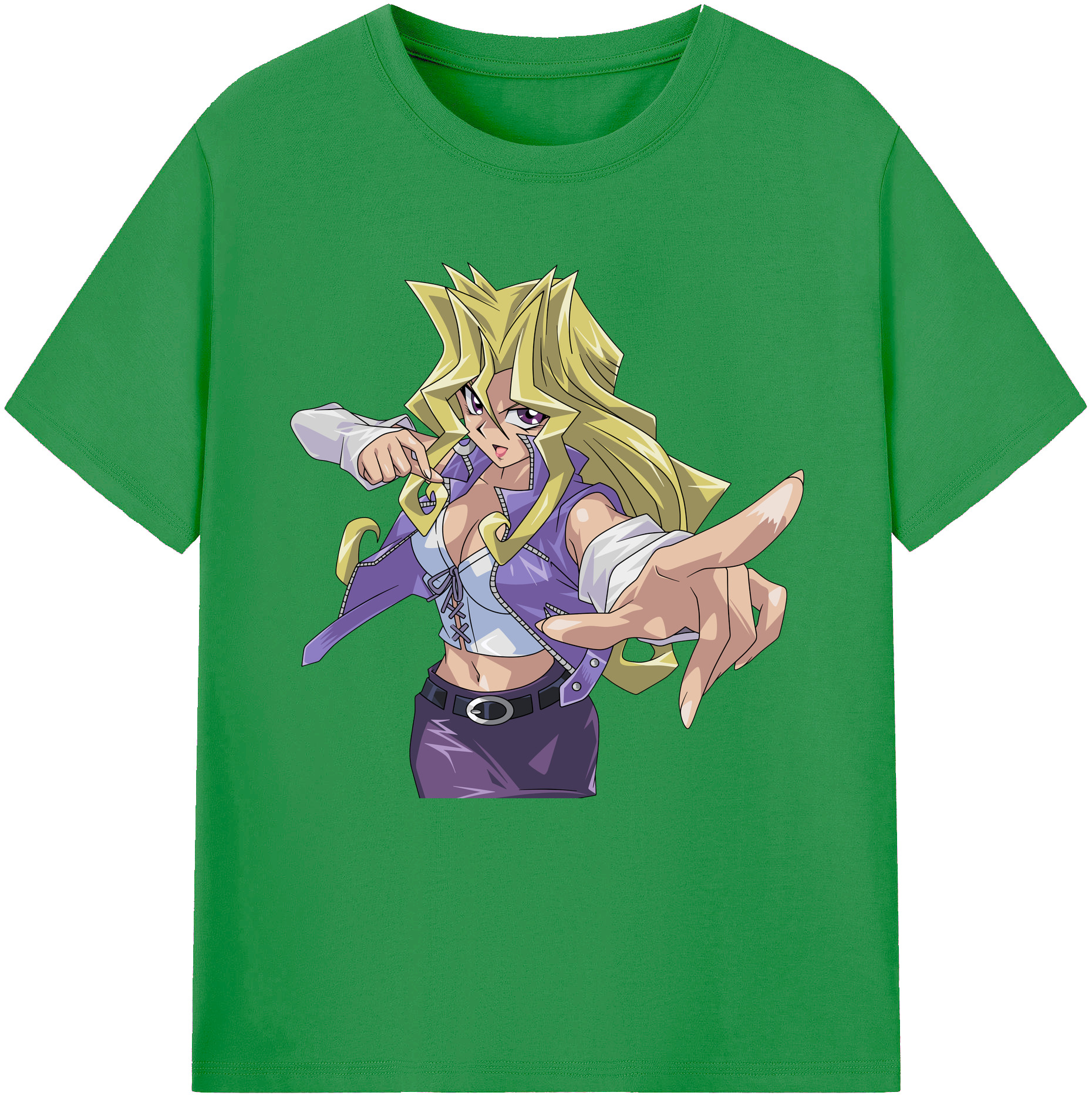 （画像用） 遊☆戯☆王 Yu-Gi-Oh! レディースカジュアルプリントTシャツ（綿100％）