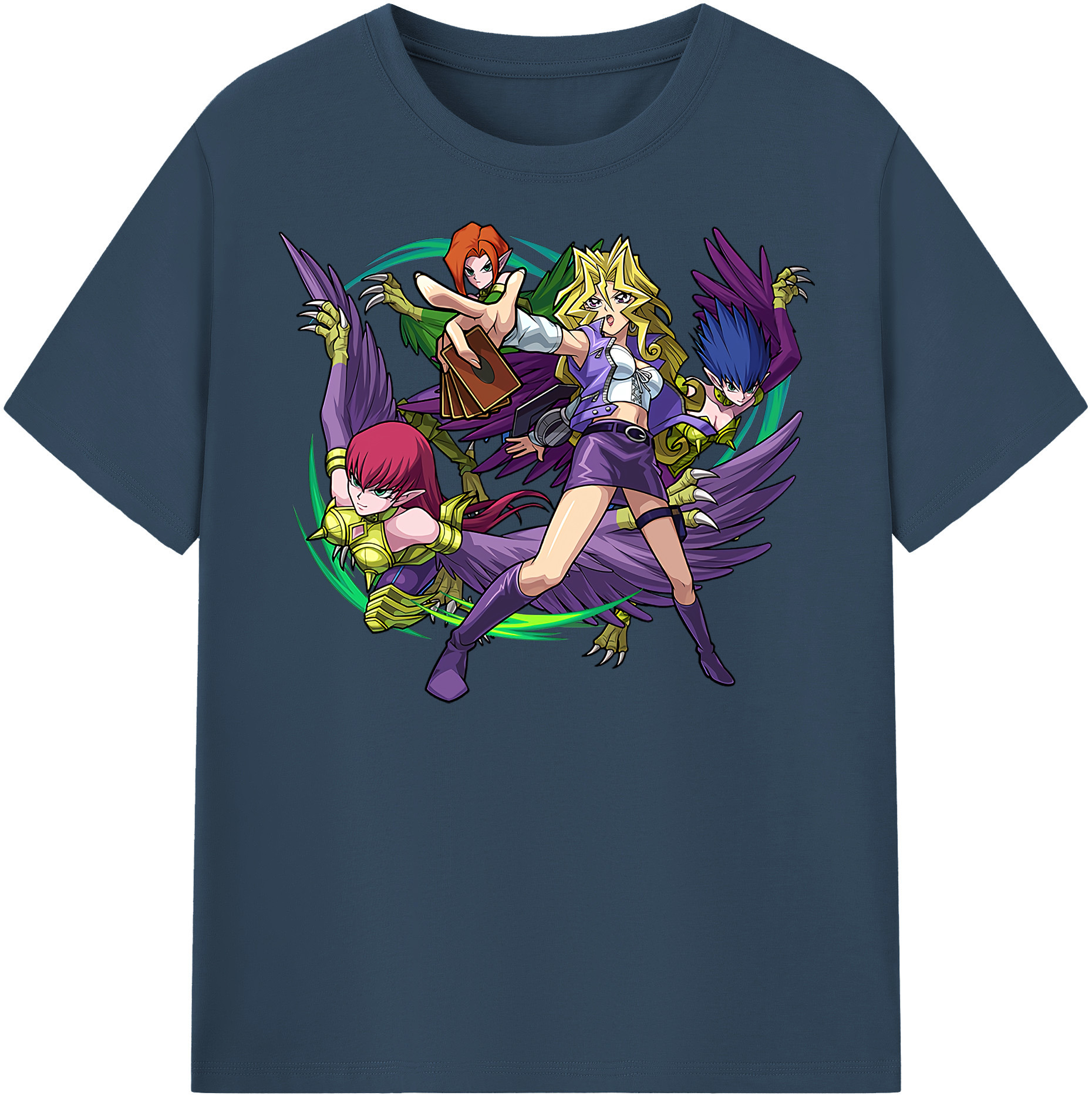 （画像用） 遊☆戯☆王 Yu-Gi-Oh! レディースカジュアルプリントTシャツ（綿100％）