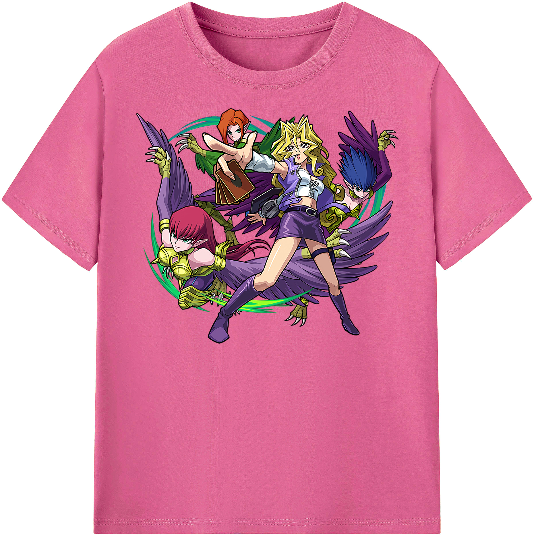 （画像用） 遊☆戯☆王 Yu-Gi-Oh! レディースカジュアルプリントTシャツ（綿100％）