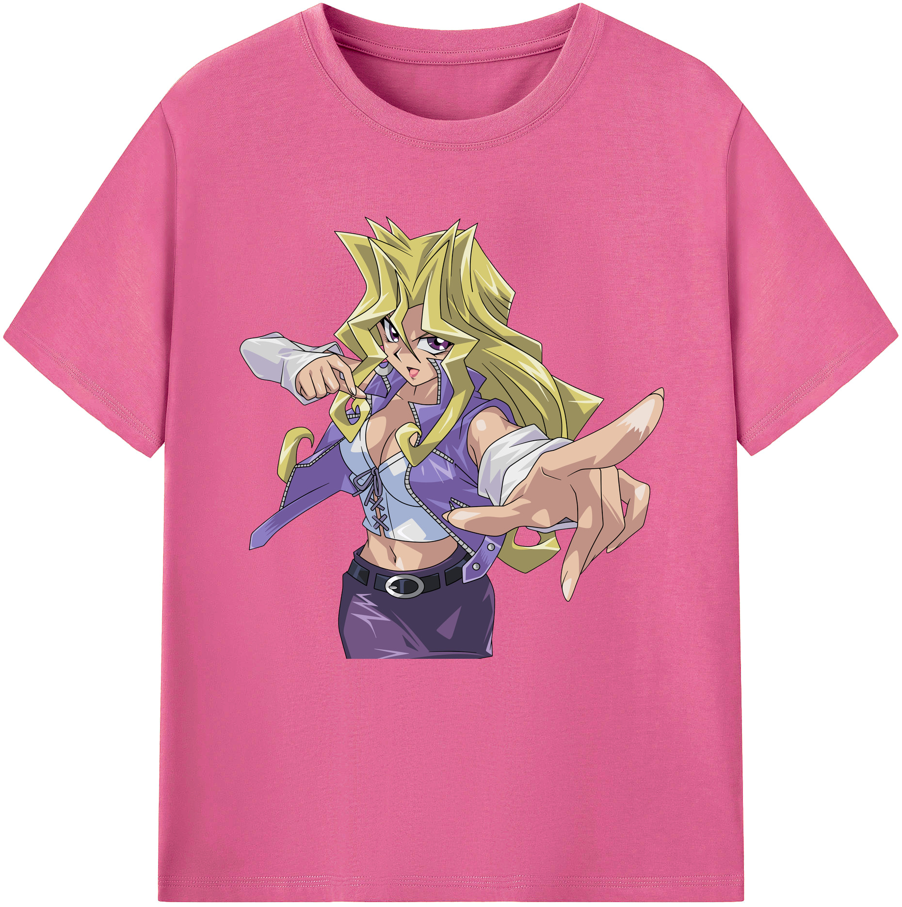 （画像用） 遊☆戯☆王 Yu-Gi-Oh! レディースカジュアルプリントTシャツ（綿100％）
