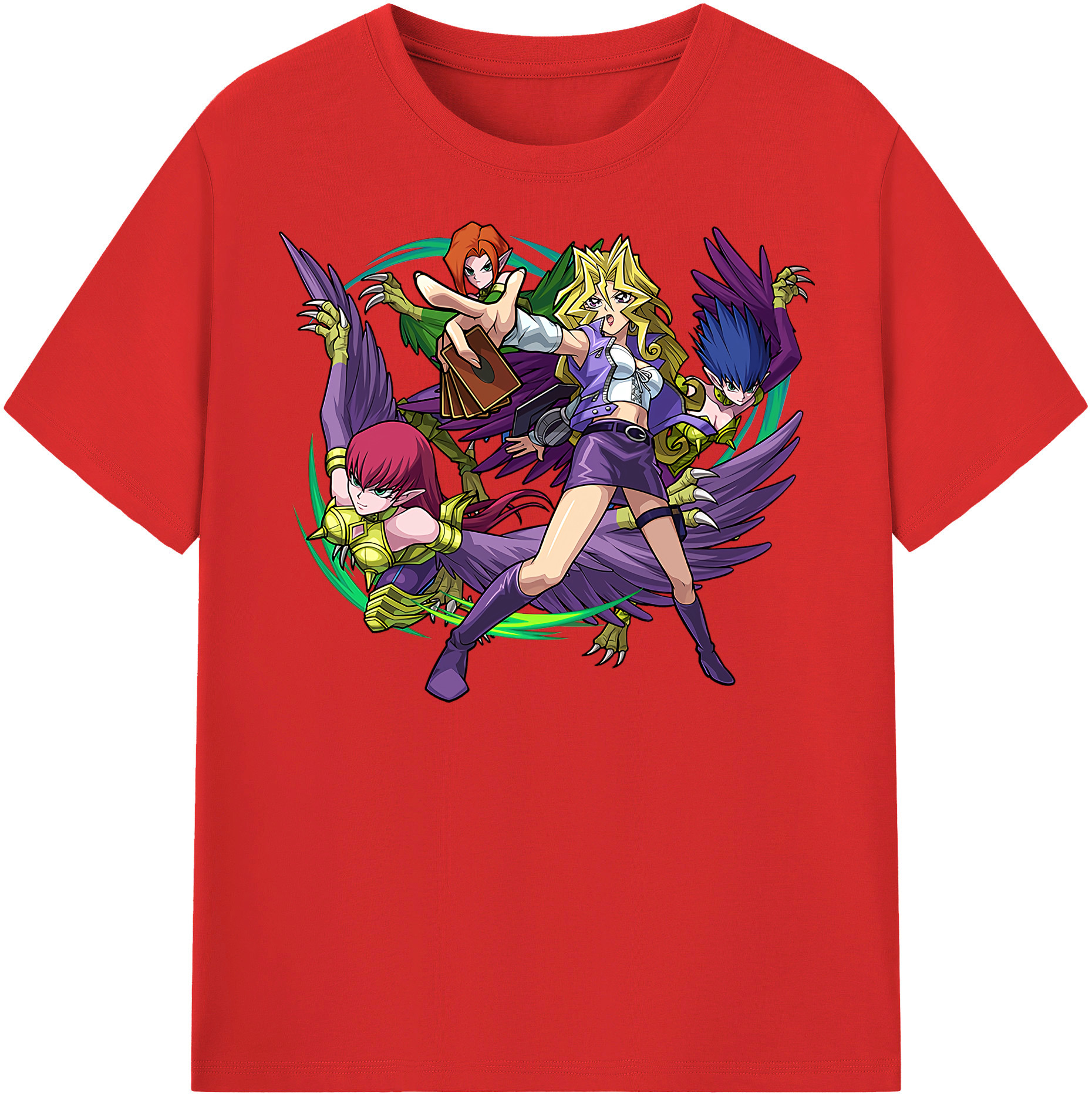 （画像用） 遊☆戯☆王 Yu-Gi-Oh! レディースカジュアルプリントTシャツ（綿100％）