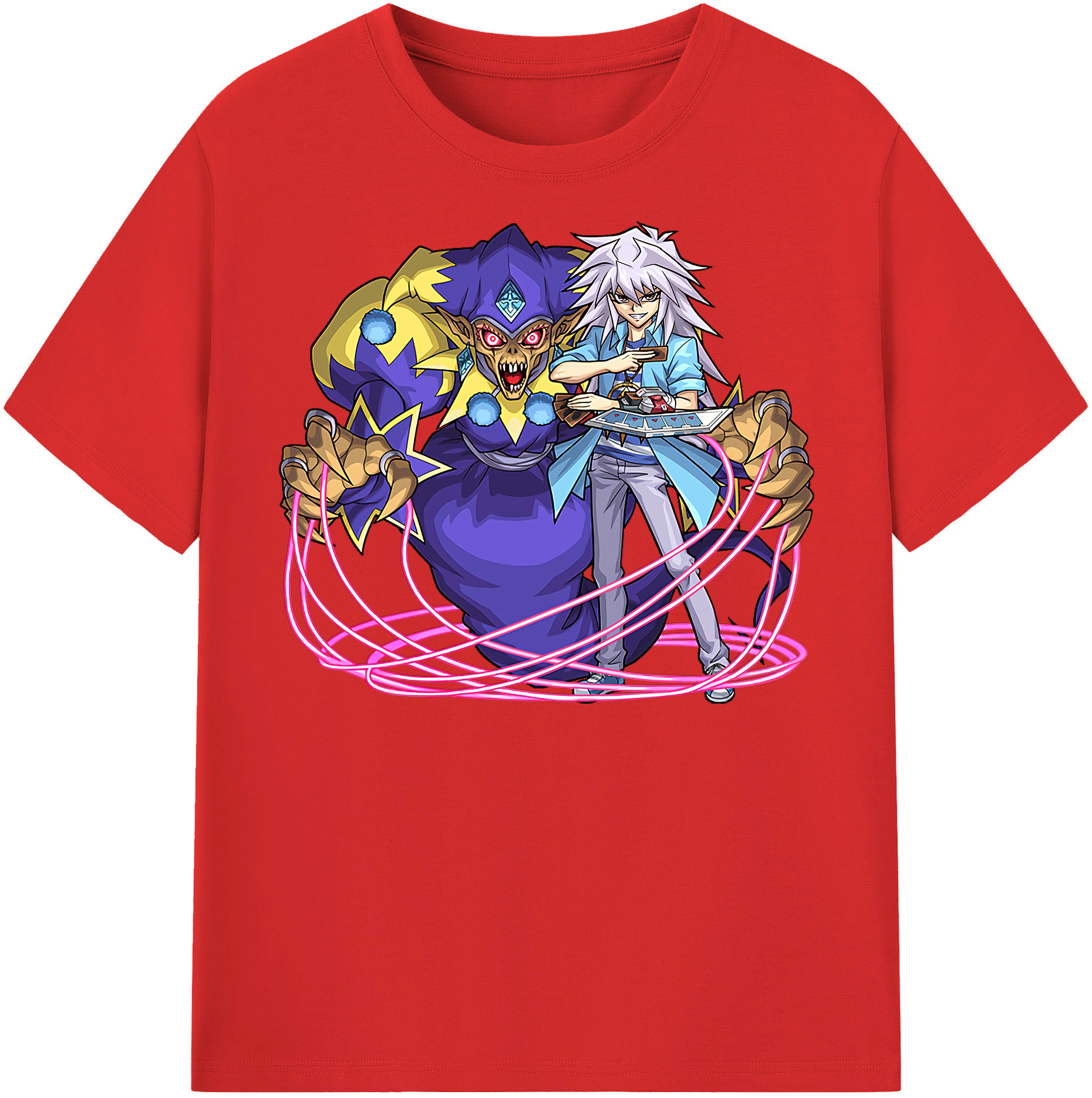 （画像用） 遊☆戯☆王 Yu-Gi-Oh! レディースカジュアルプリントTシャツ（綿100％）