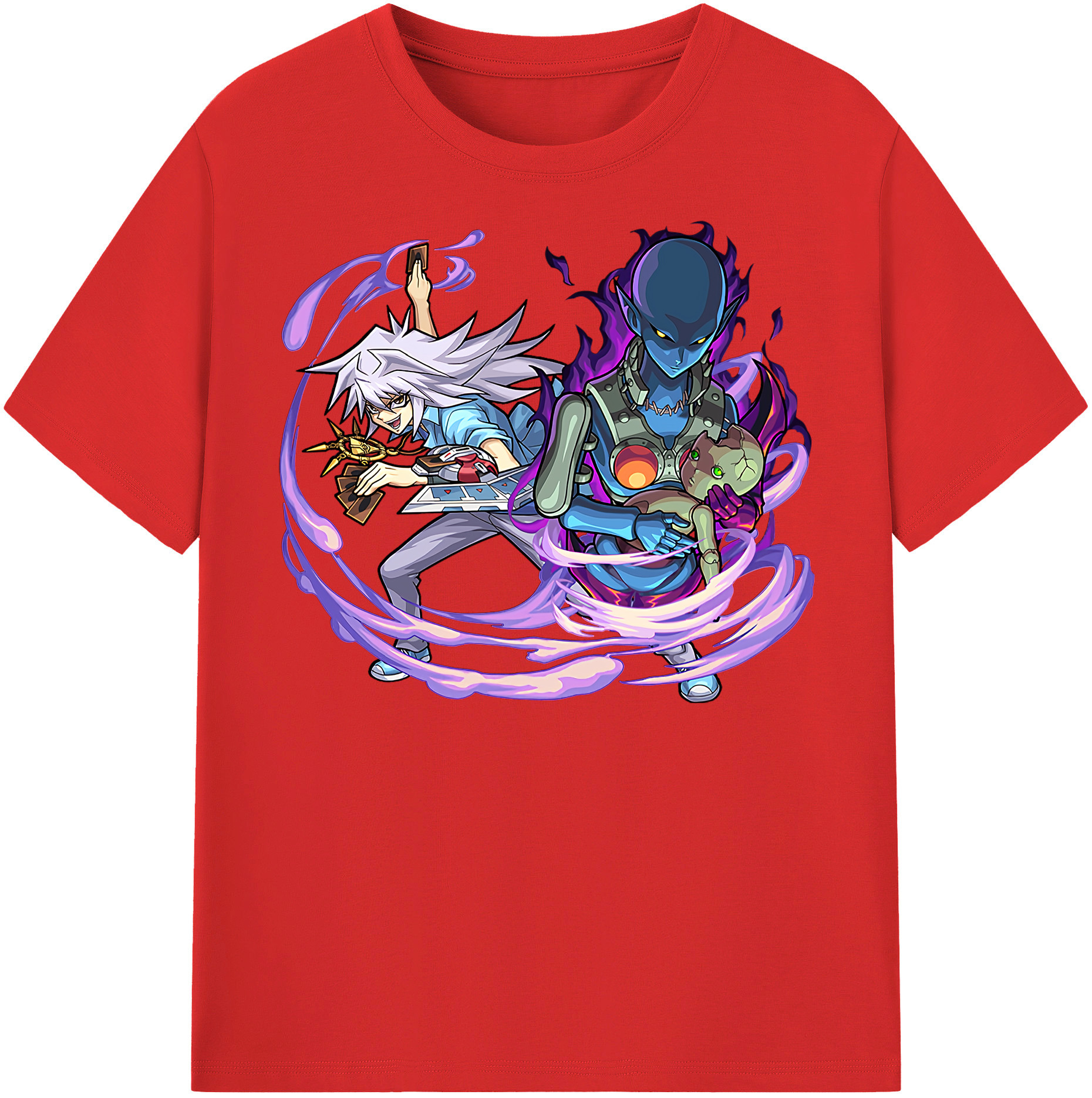 （画像用） 遊☆戯☆王 Yu-Gi-Oh! レディースカジュアルプリントTシャツ（綿100％）
