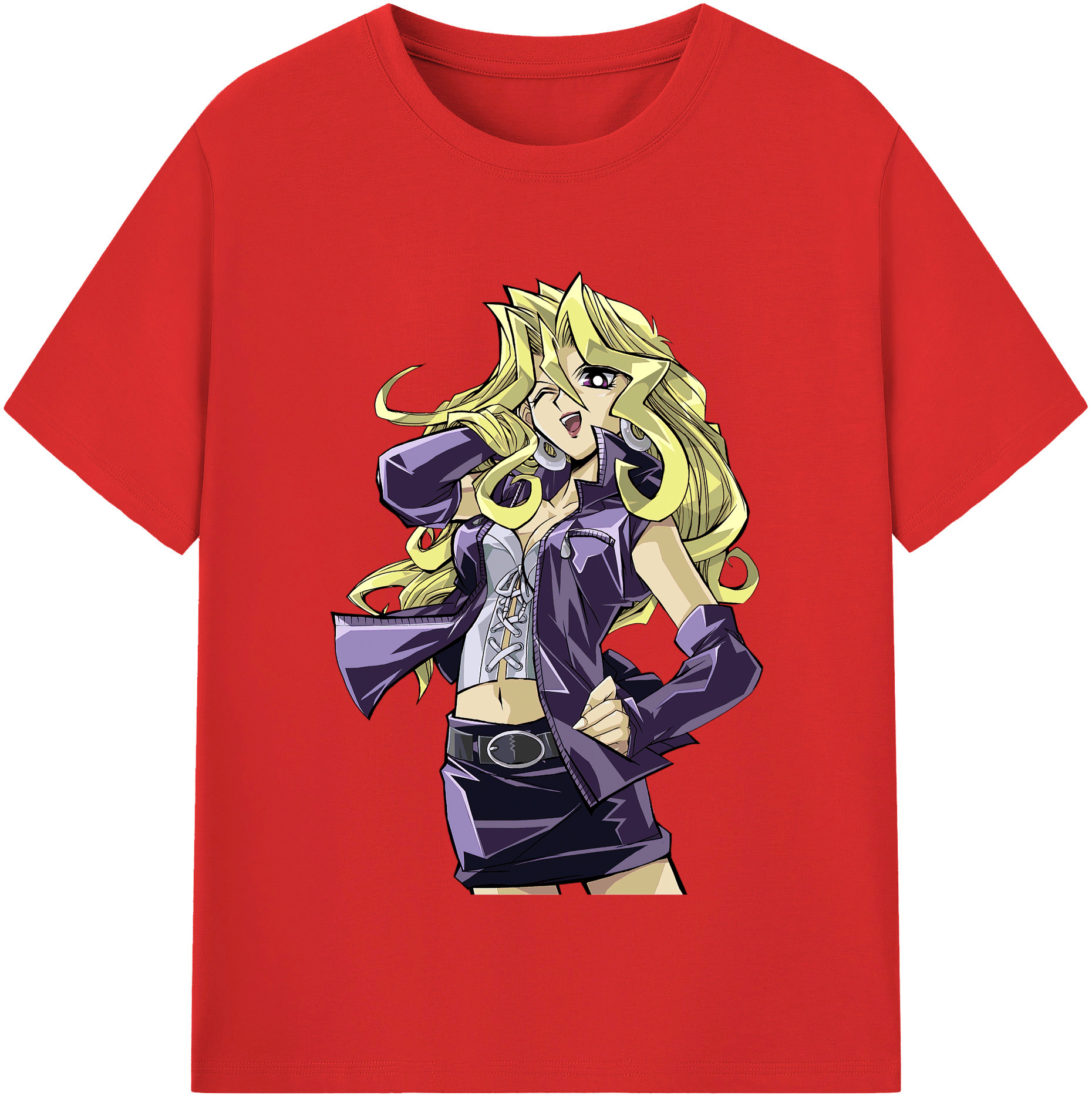 （画像用） 遊☆戯☆王 Yu-Gi-Oh! レディースカジュアルプリントTシャツ（綿100％）