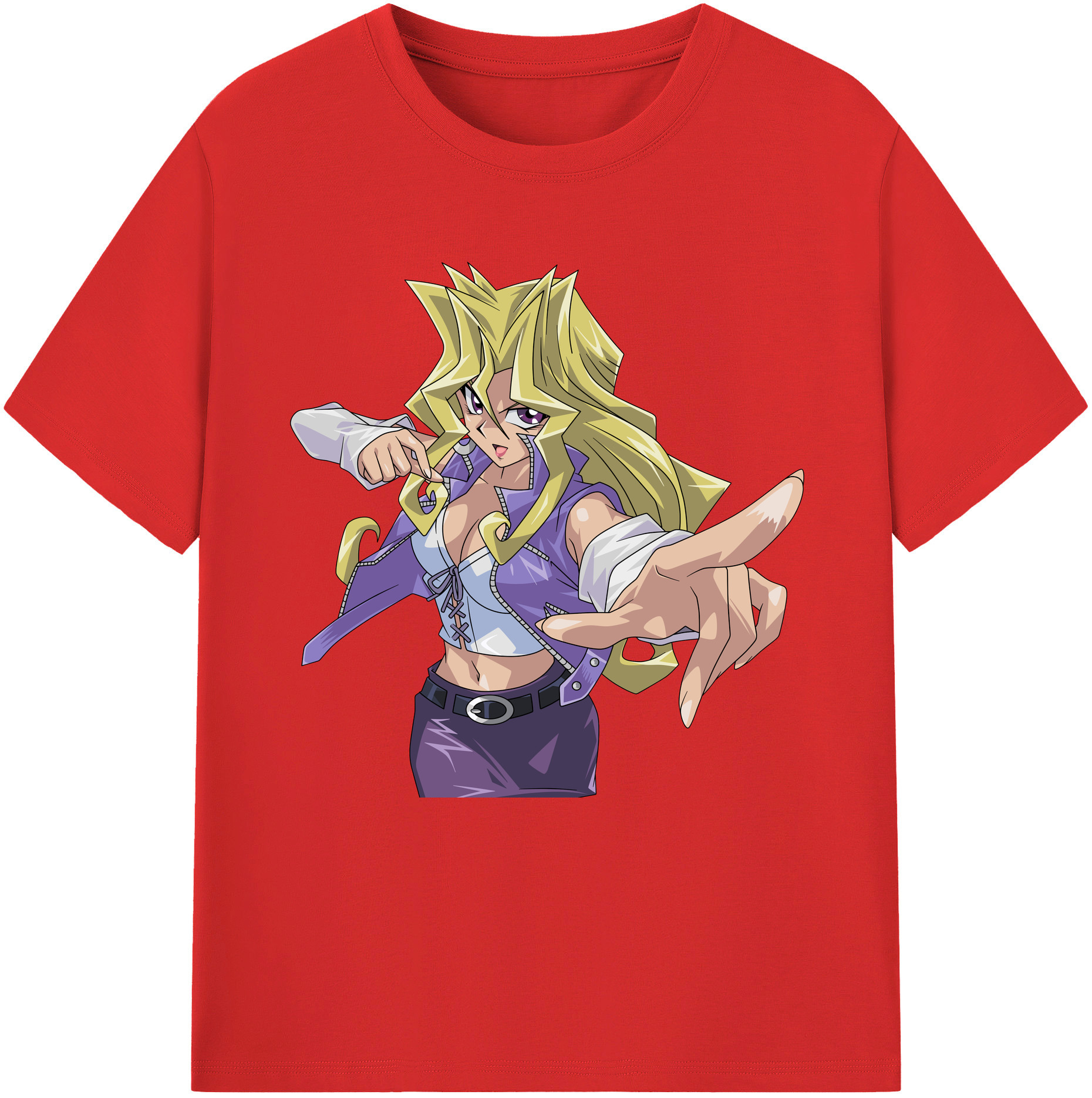 （画像用） 遊☆戯☆王 Yu-Gi-Oh! レディースカジュアルプリントTシャツ（綿100％）