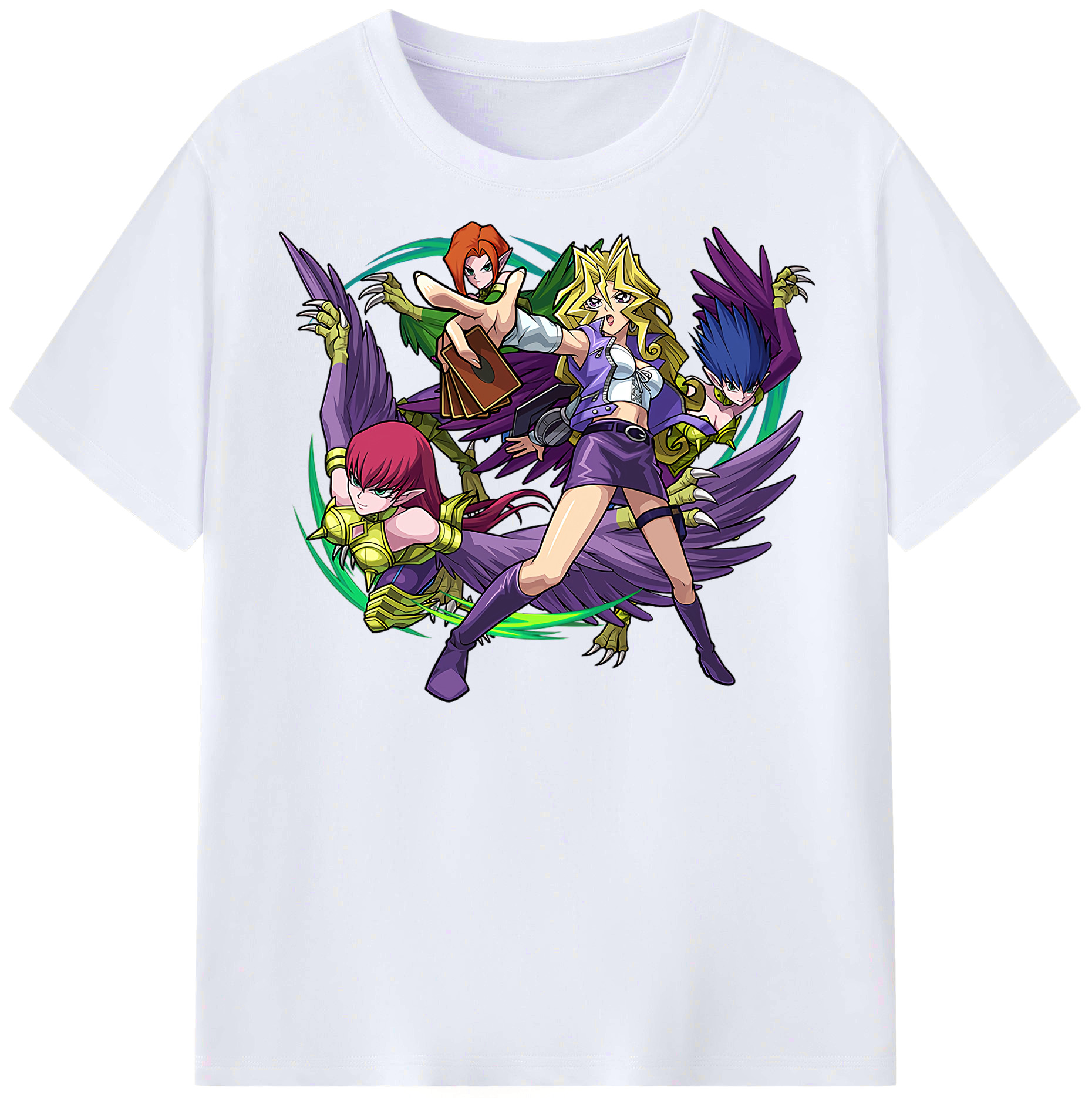 （画像用） 遊☆戯☆王 Yu-Gi-Oh! レディースカジュアルプリントTシャツ（綿100％）