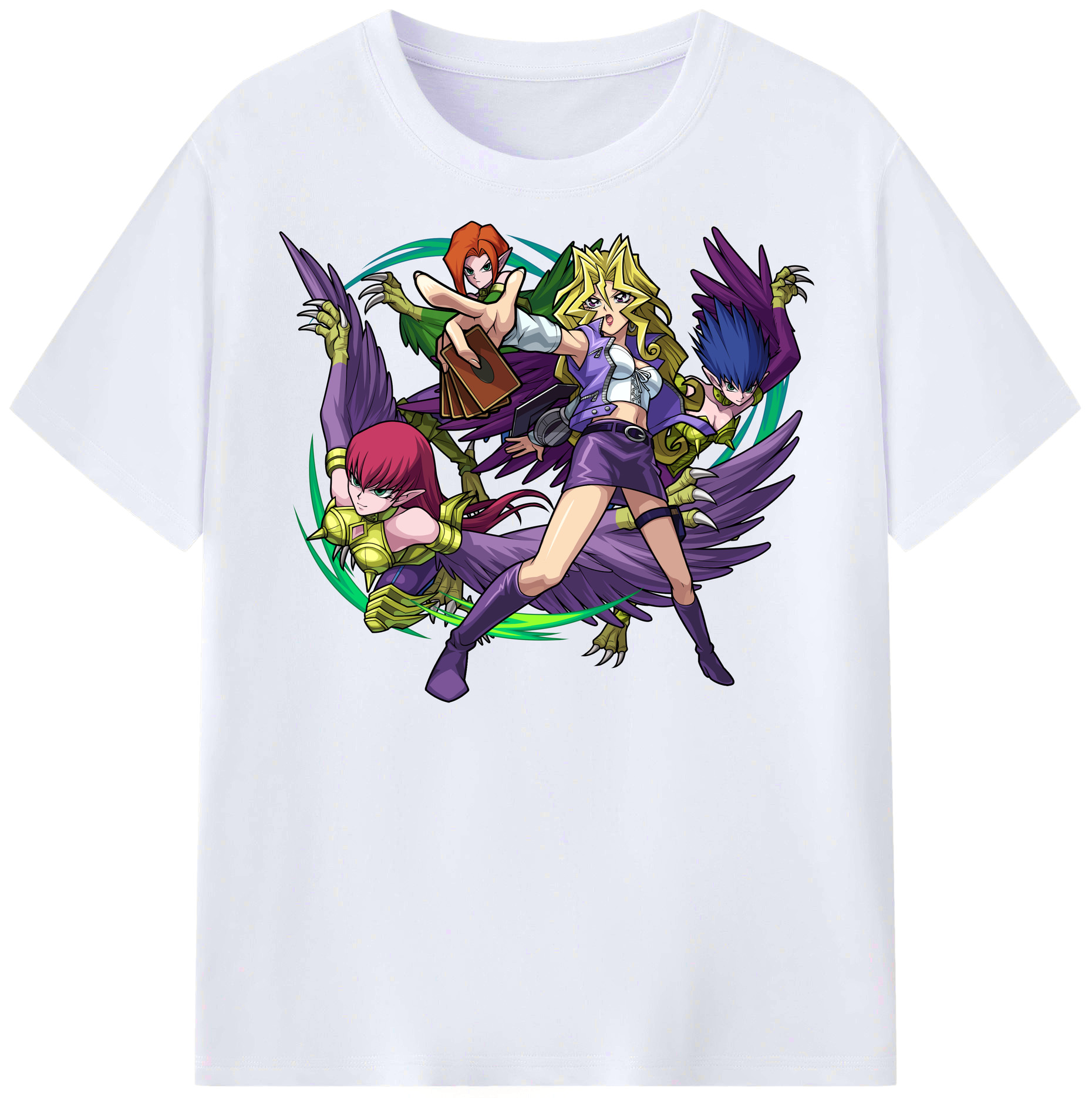 （画像用） 遊☆戯☆王 Yu-Gi-Oh! レディースカジュアルプリントTシャツ（綿100％）