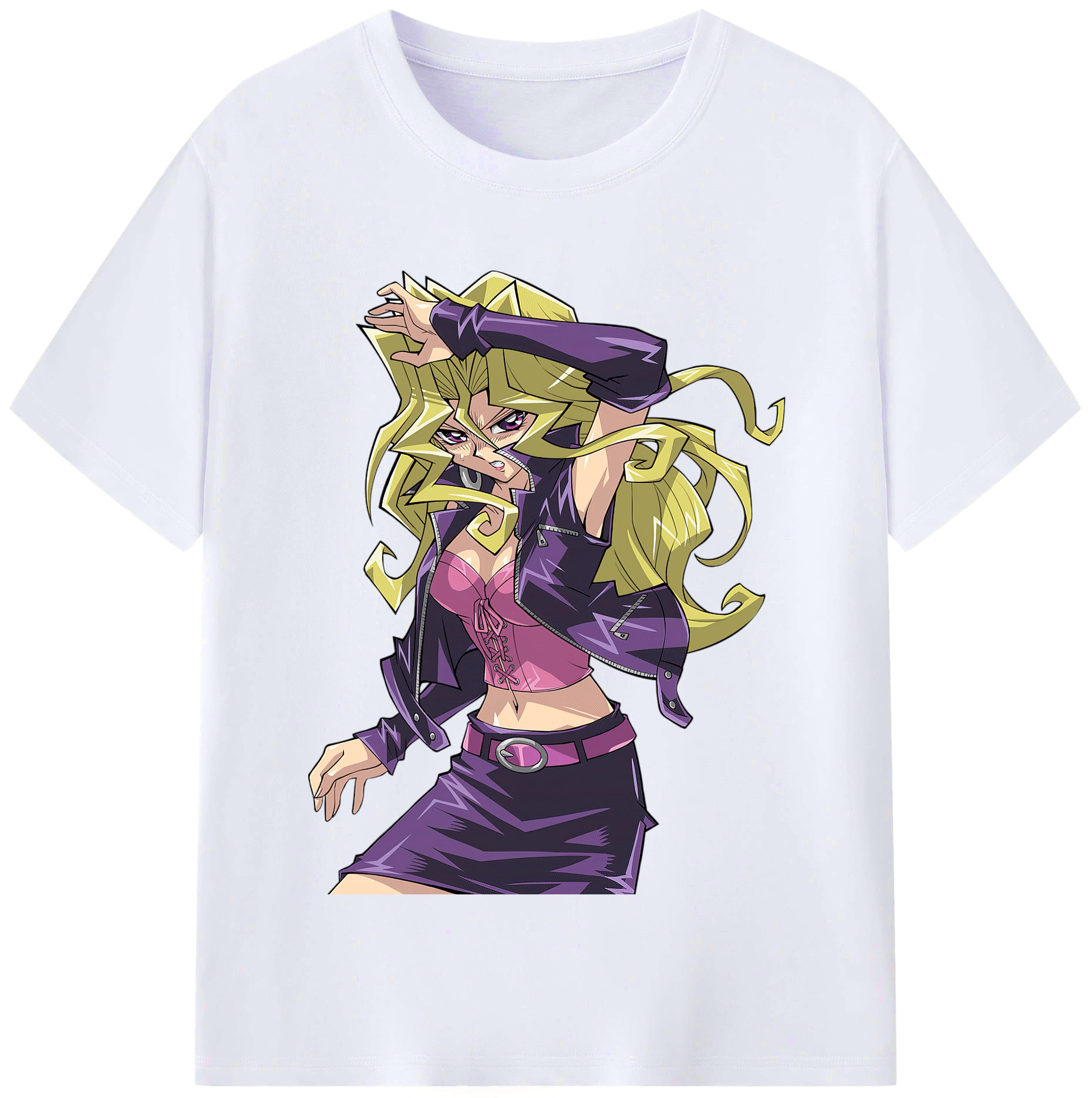 （画像用） 遊☆戯☆王 Yu-Gi-Oh! レディースカジュアルプリントTシャツ（綿100％）