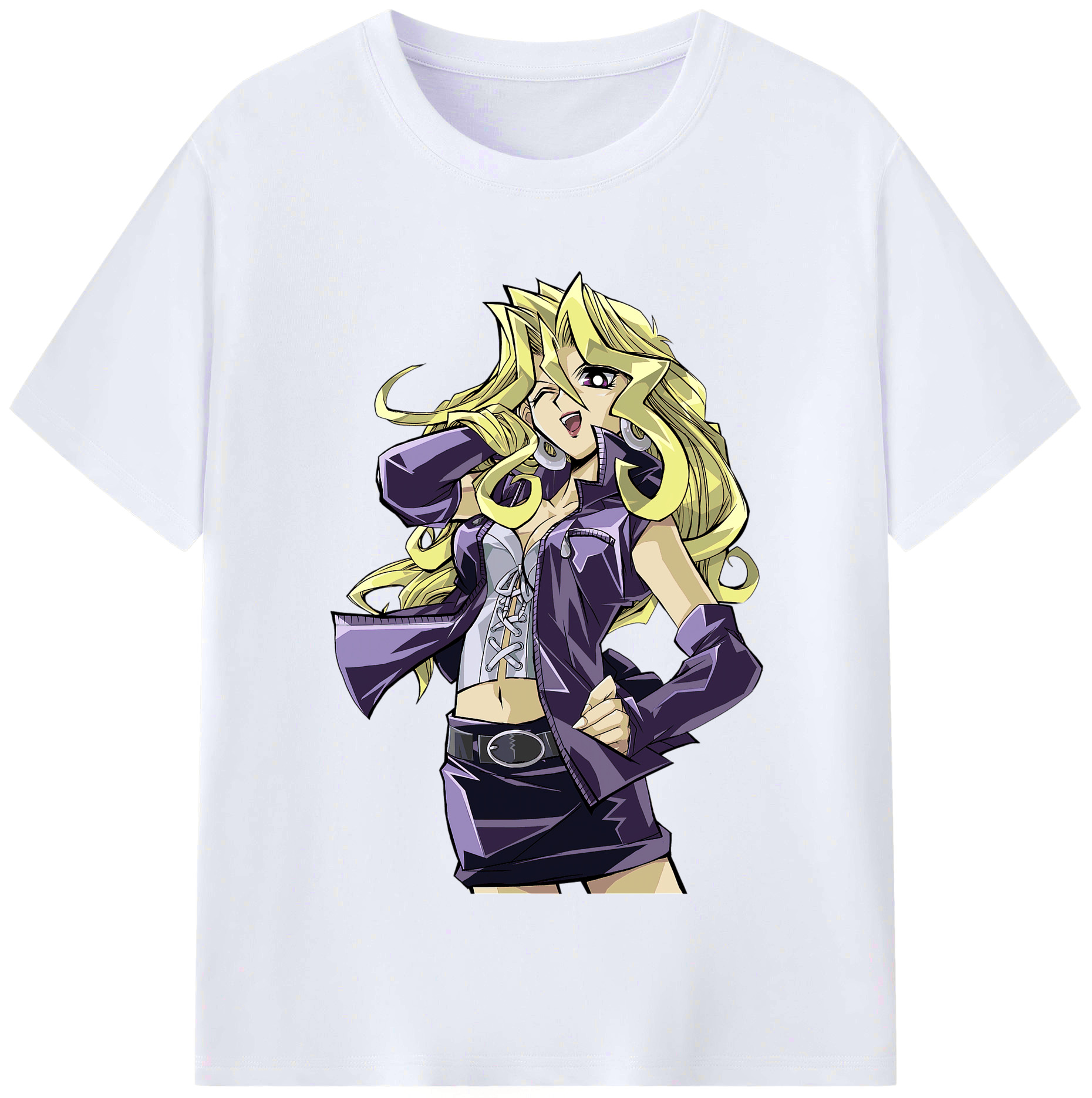 （画像用） 遊☆戯☆王 Yu-Gi-Oh! レディースカジュアルプリントTシャツ（綿100％）