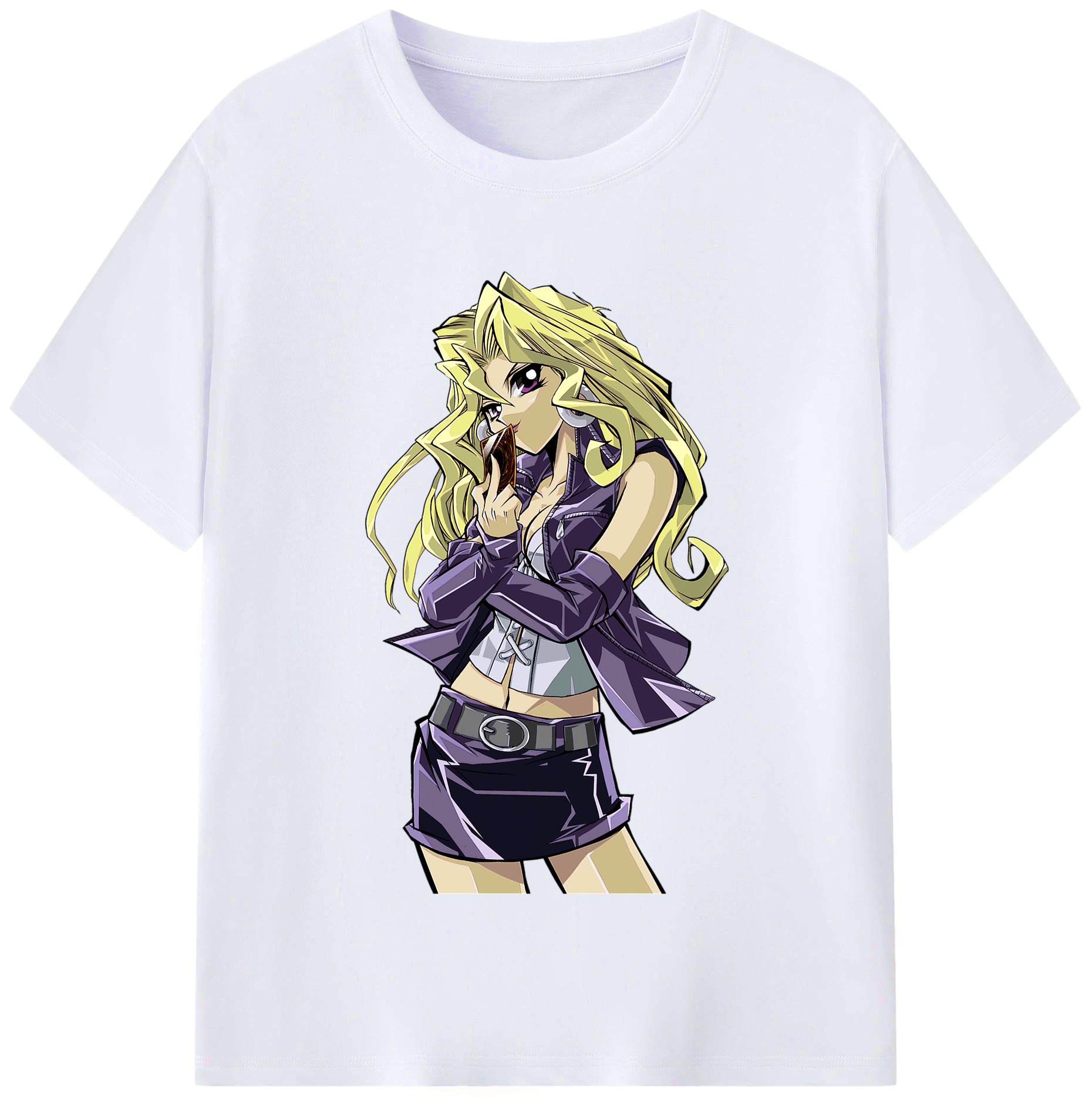 （画像用） 遊☆戯☆王 Yu-Gi-Oh! レディースカジュアルプリントTシャツ（綿100％）