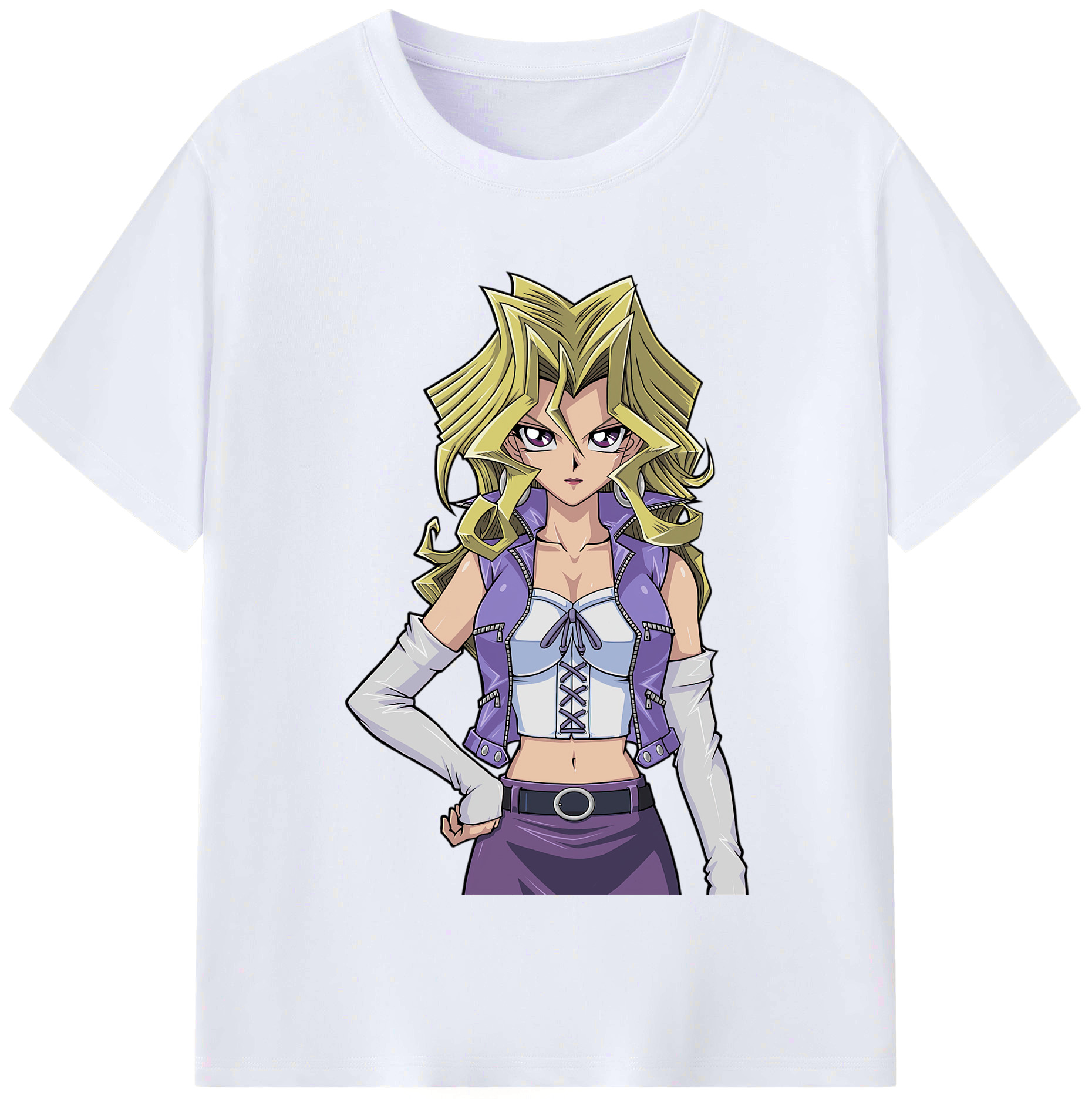 （画像用） 遊☆戯☆王 Yu-Gi-Oh! レディースカジュアルプリントTシャツ（綿100％）