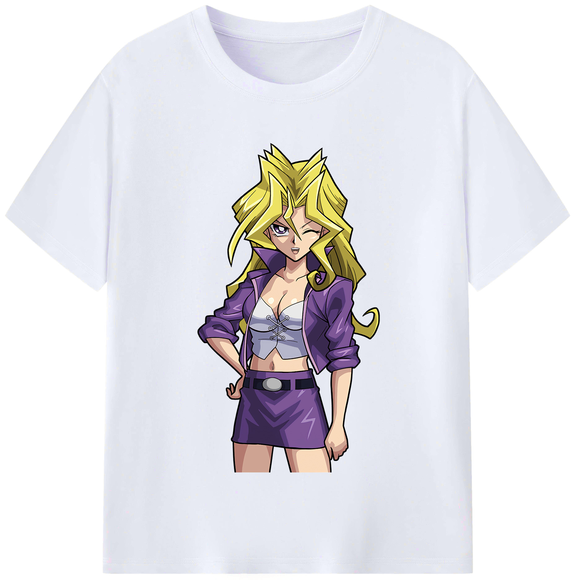 （画像用） 遊☆戯☆王 Yu-Gi-Oh! レディースカジュアルプリントTシャツ（綿100％）