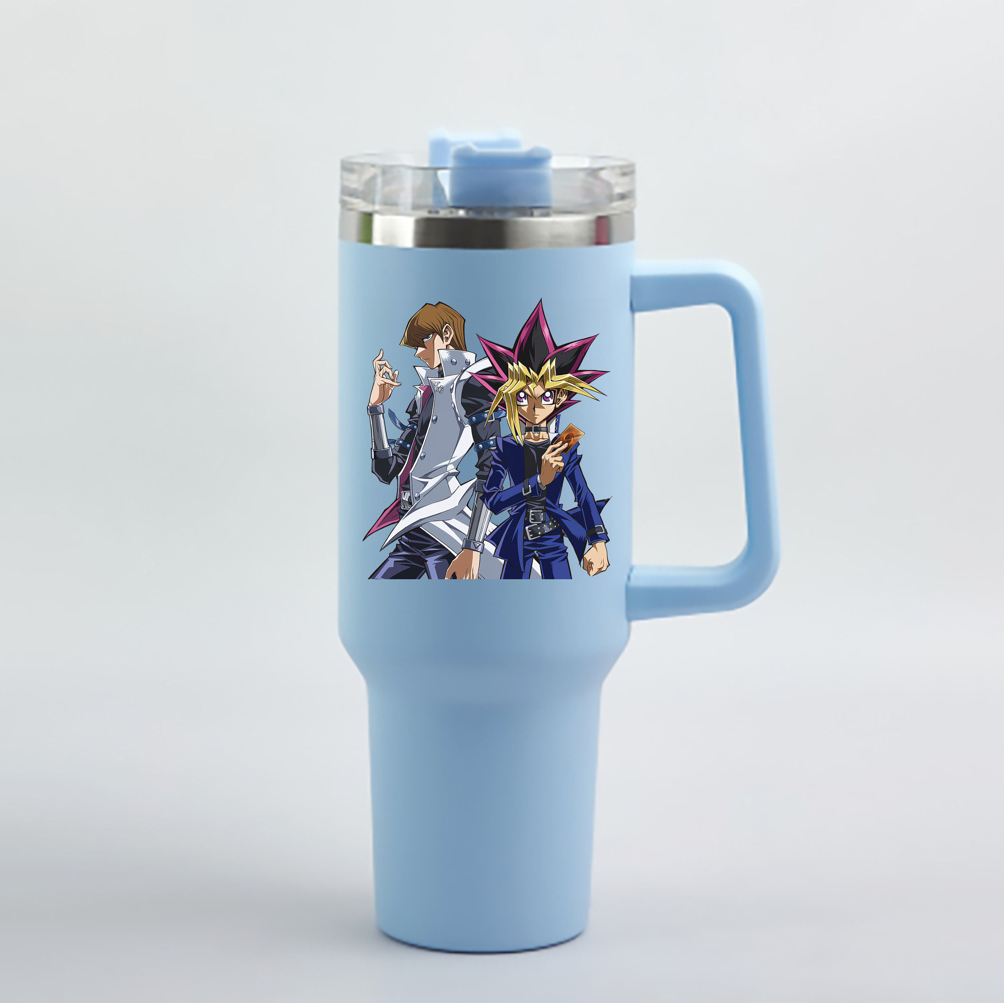 （画像用） 遊☆戯☆王 Yu-Gi-Oh! 1200mL車用タンブラー - クリスタルステッカー（プラスチックストロー付き）