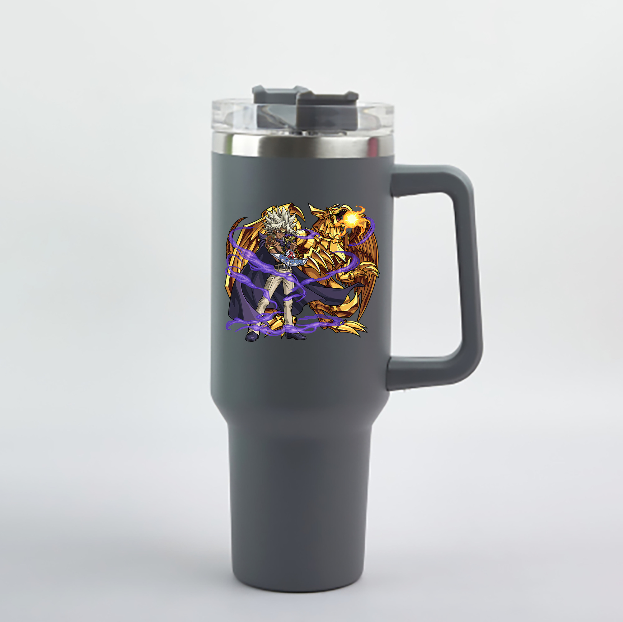 （画像用） 遊☆戯☆王 Yu-Gi-Oh! 1200mL車用タンブラー - クリスタルステッカー（プラスチックストロー付き）