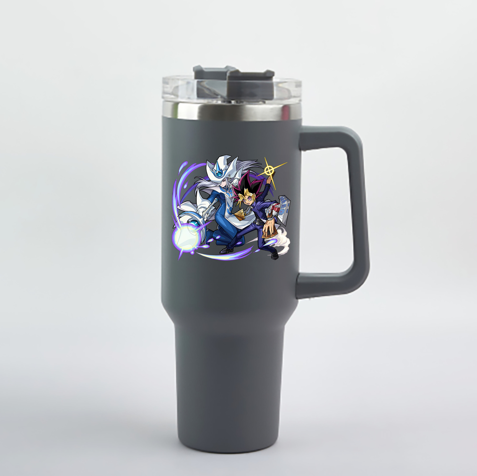 （画像用） 遊☆戯☆王 Yu-Gi-Oh! 1200mL車用タンブラー - クリスタルステッカー（プラスチックストロー付き）