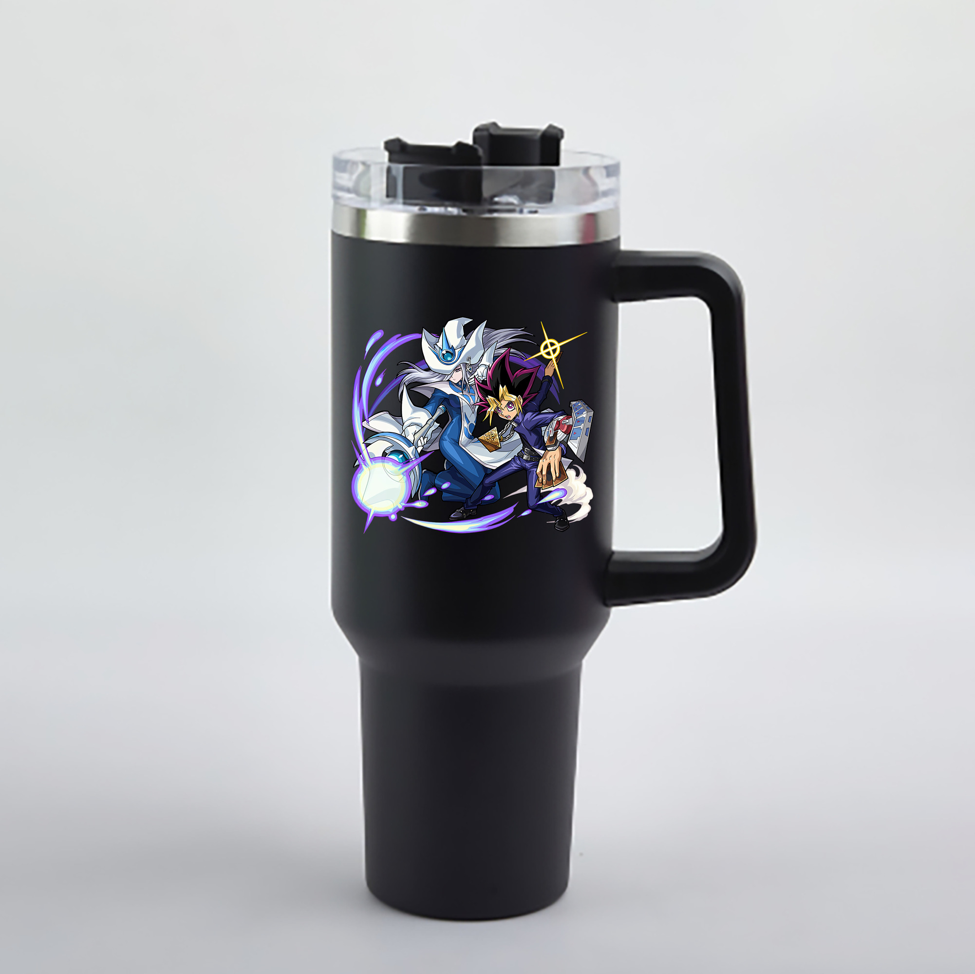 （画像用） 遊☆戯☆王 Yu-Gi-Oh! 1200mL車用タンブラー - クリスタルステッカー（プラスチックストロー付き）